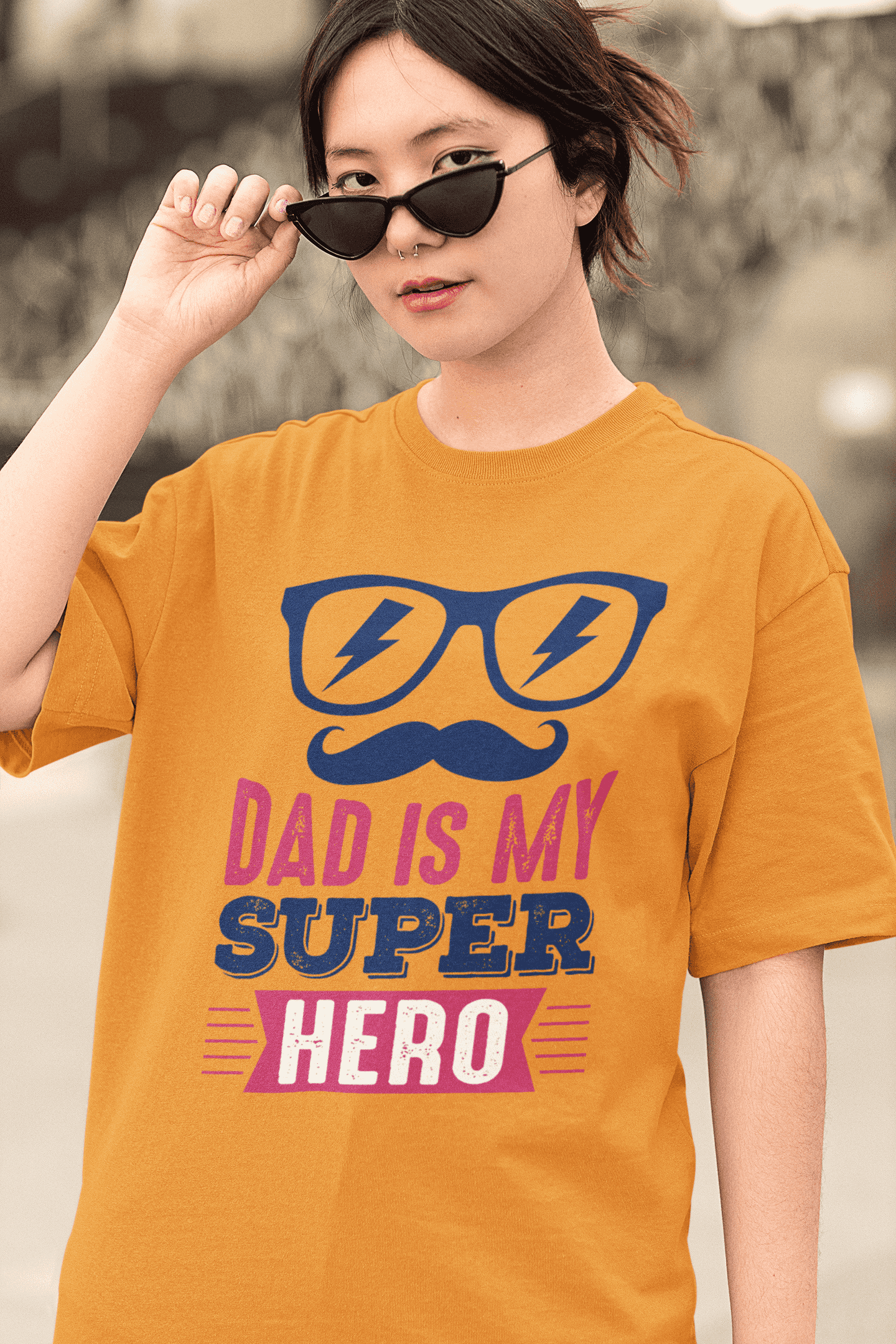 "Dad Is My Super Hero" Women's Cotton Oversized T-Shirt