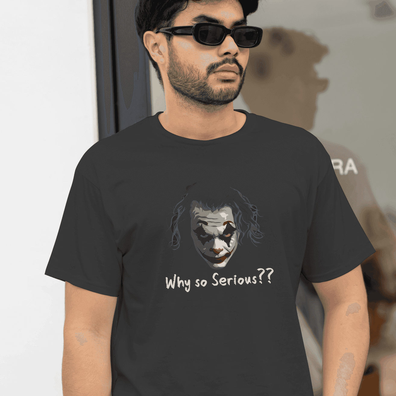 Madness Unleashed Men's 'Why So Serious' T-Shirt - Joker's Angry Grin