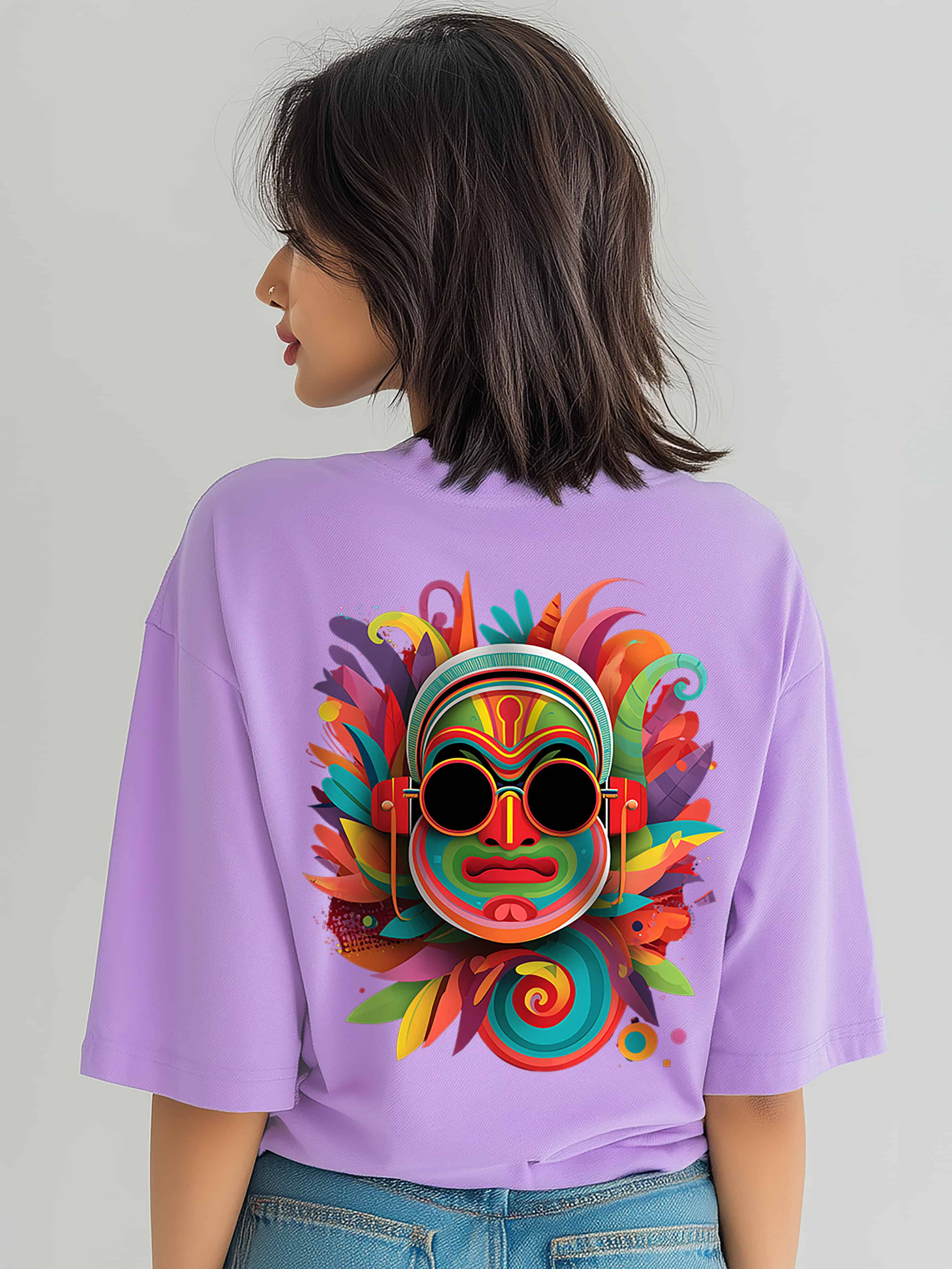Tribal Groove Oversized Cotton T-Shirt