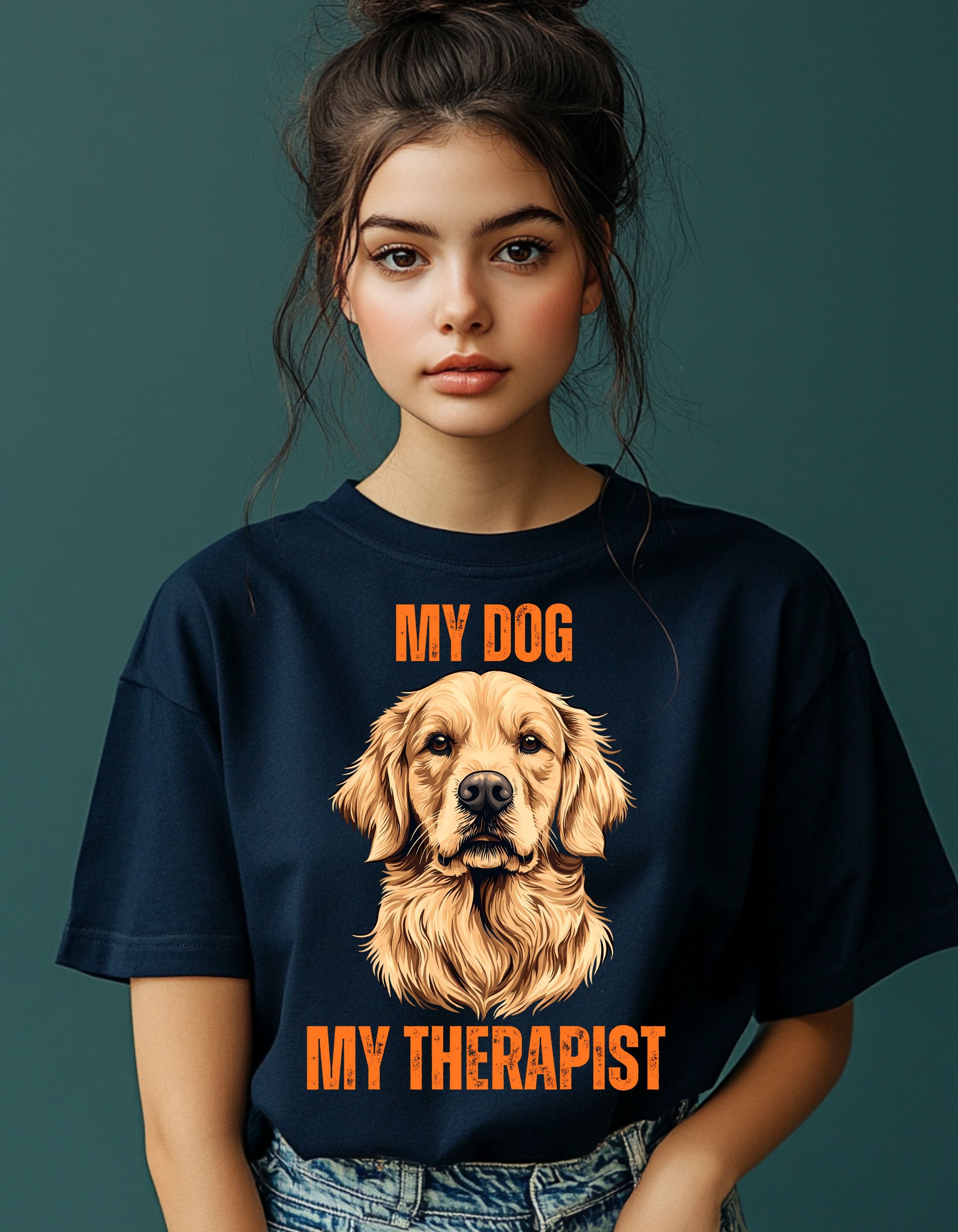 My Dog, My Therapist | Women's Oversized  Graphic Cotton Tee