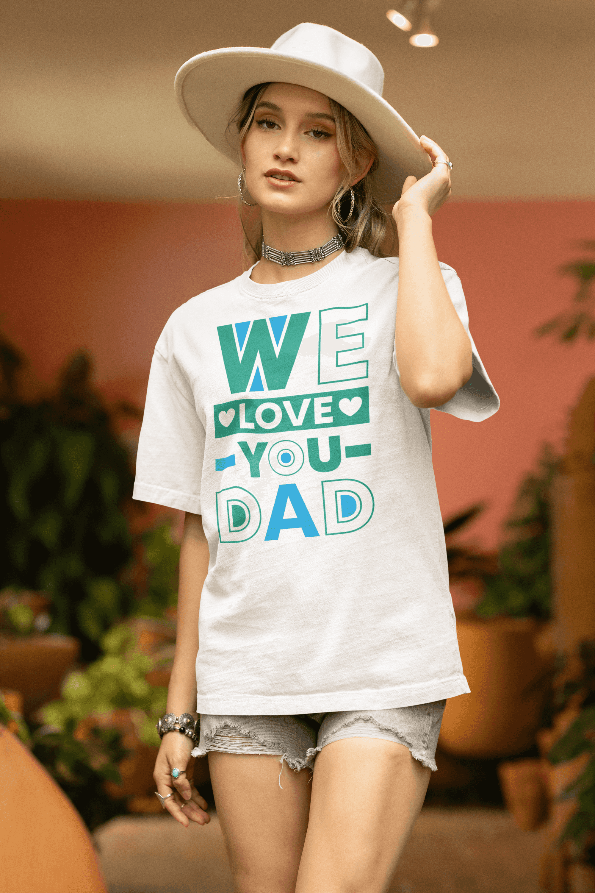 "We Love You Dad" Father's Day Special  Women's Cotton Oversized T-Shirt