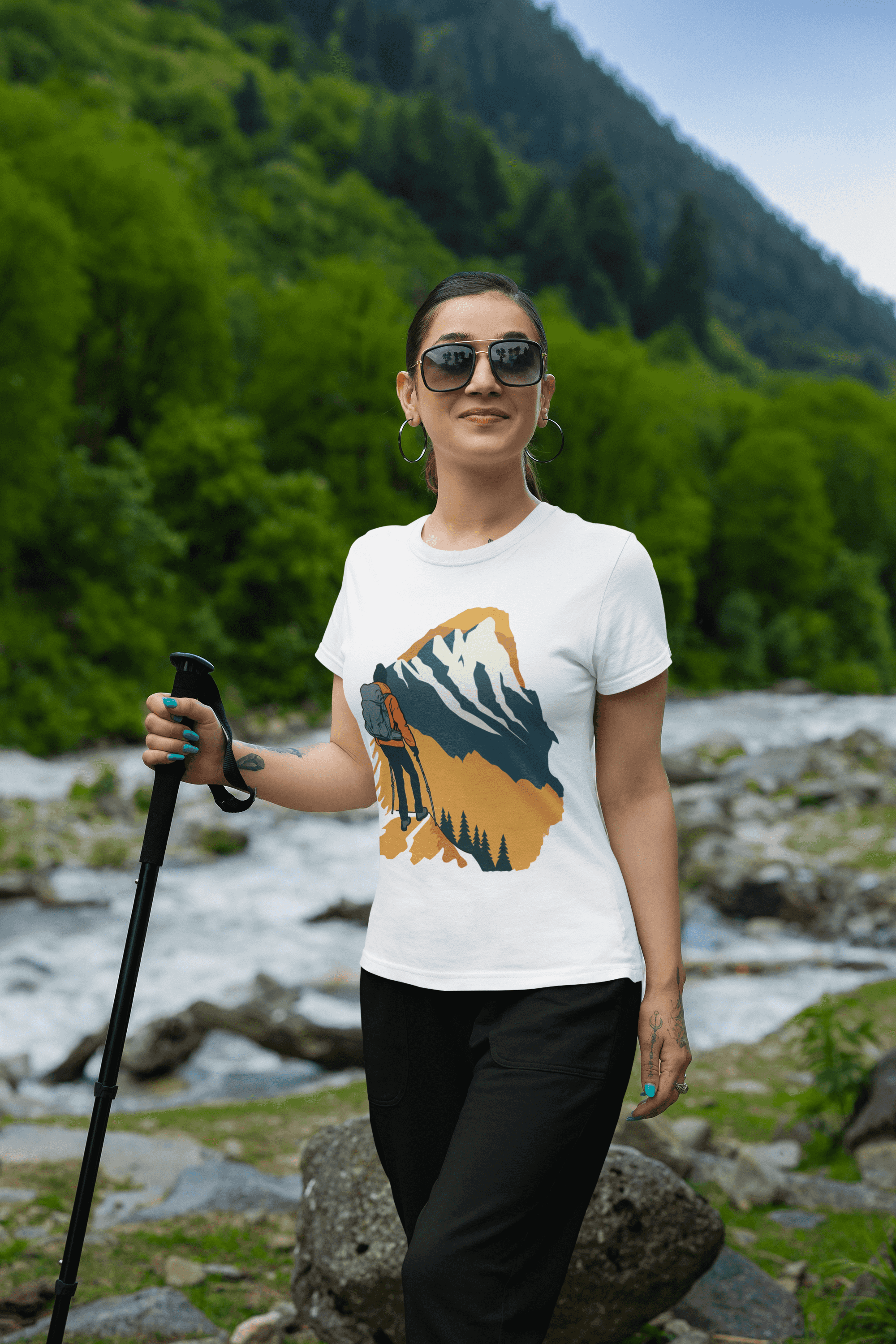 Adventure Awaits Women's Hiking/Trkking  Cotton T-Shirt