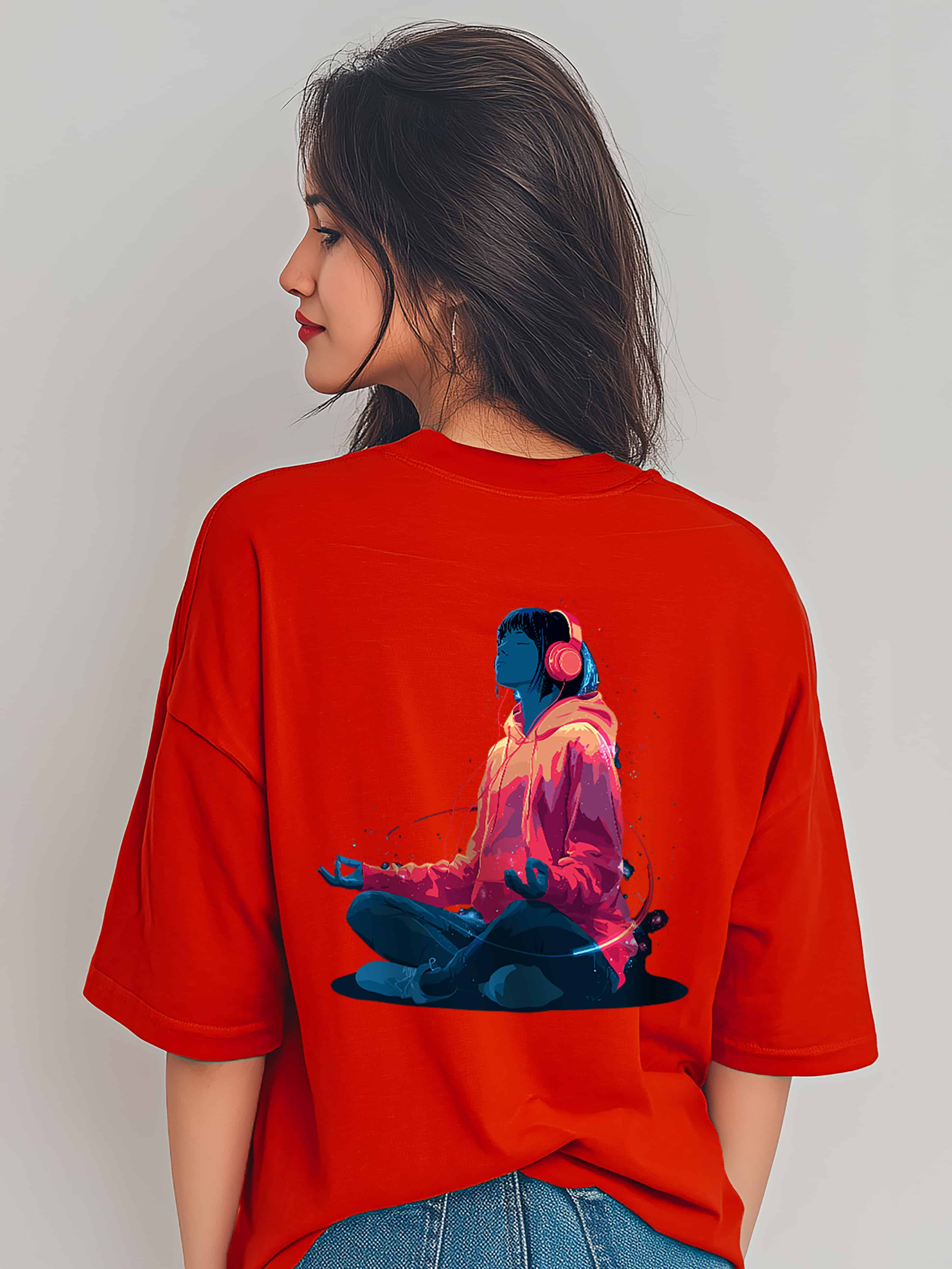 Zen Beats Oversized Cotton T-Shirt