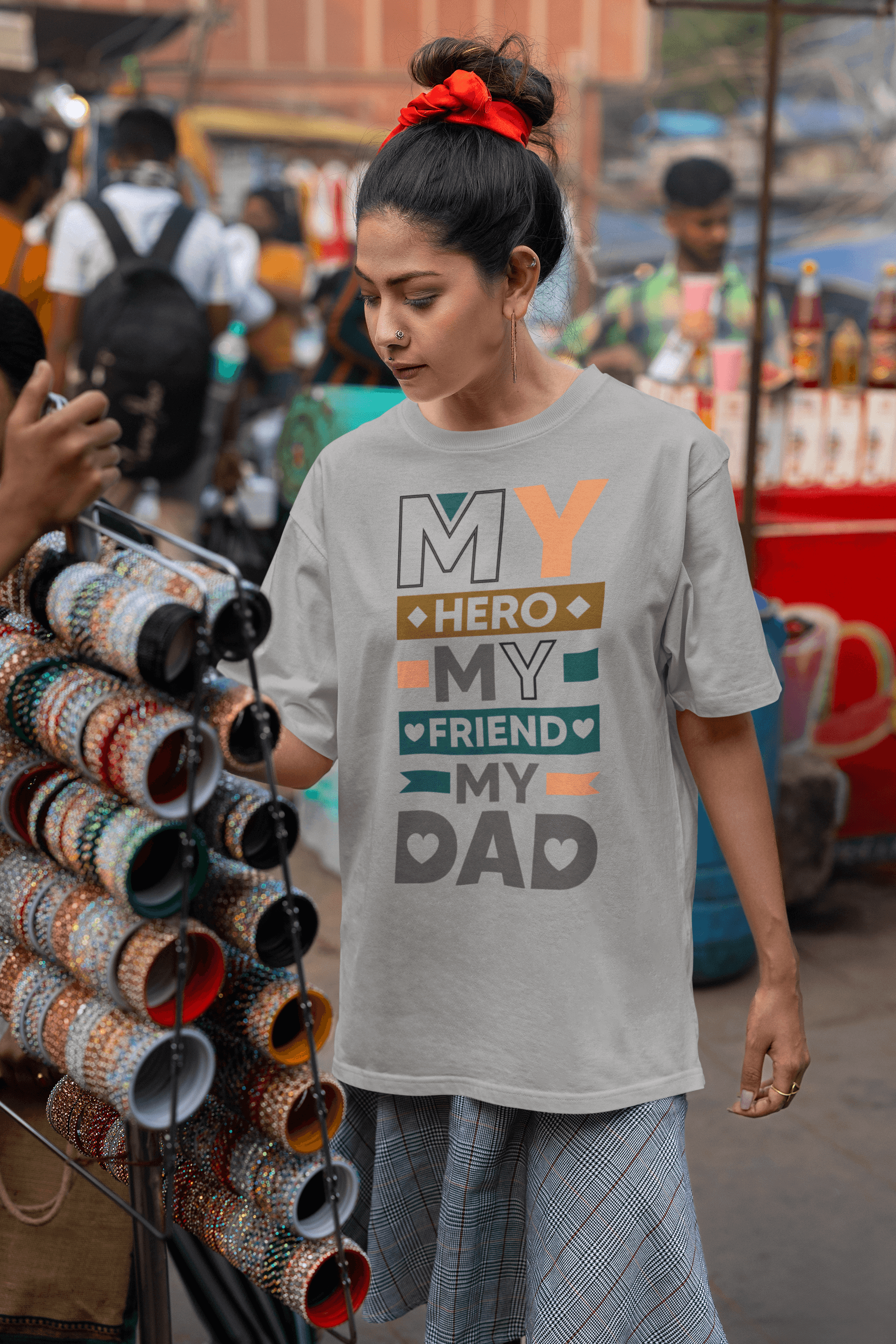 "My Hero, My Friend, My Dad" Father's Day Special  Women's Cotton Oversized T-Shirt