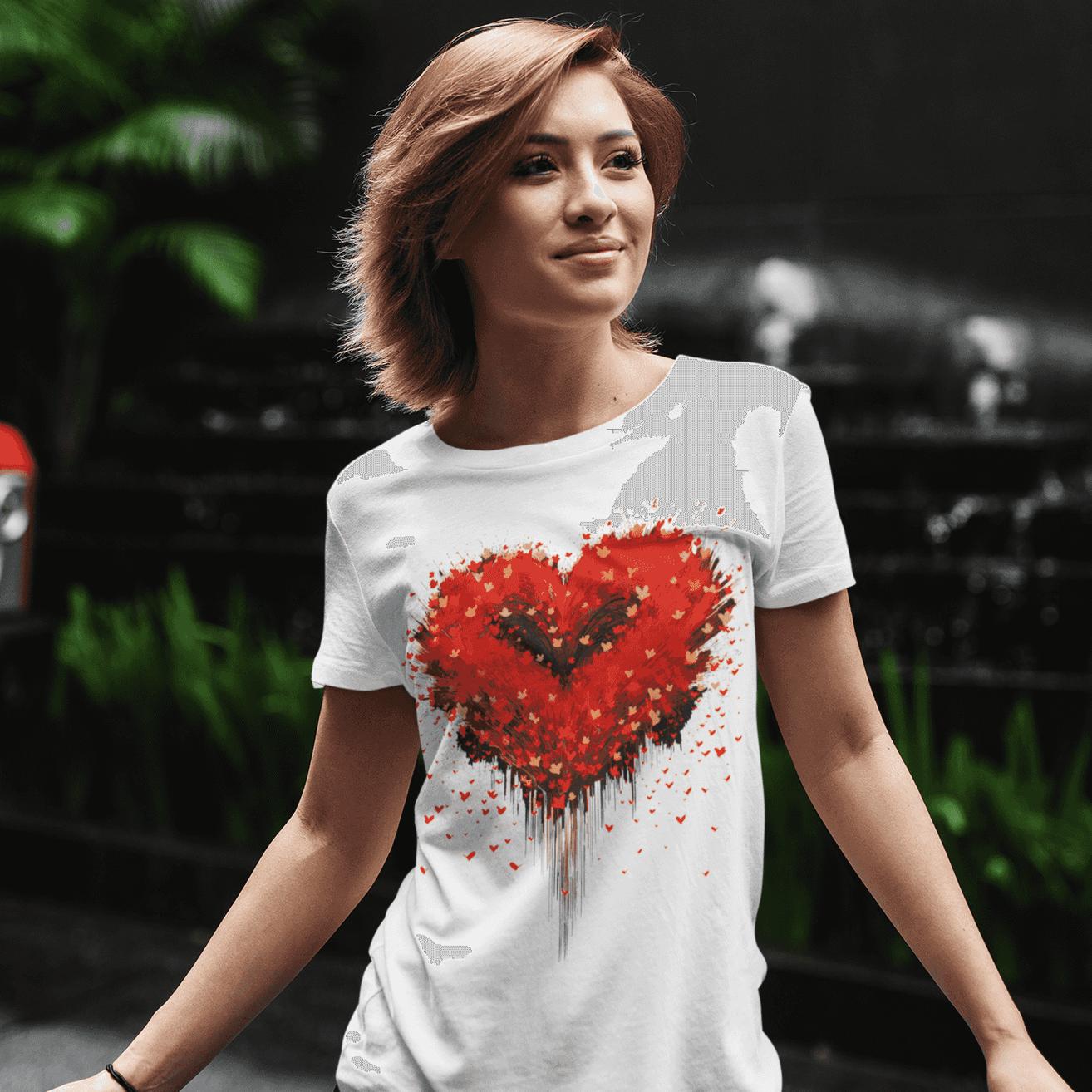 Radiant Love Women's Sparkling Heart T-Shirt - Valentine's Day Special