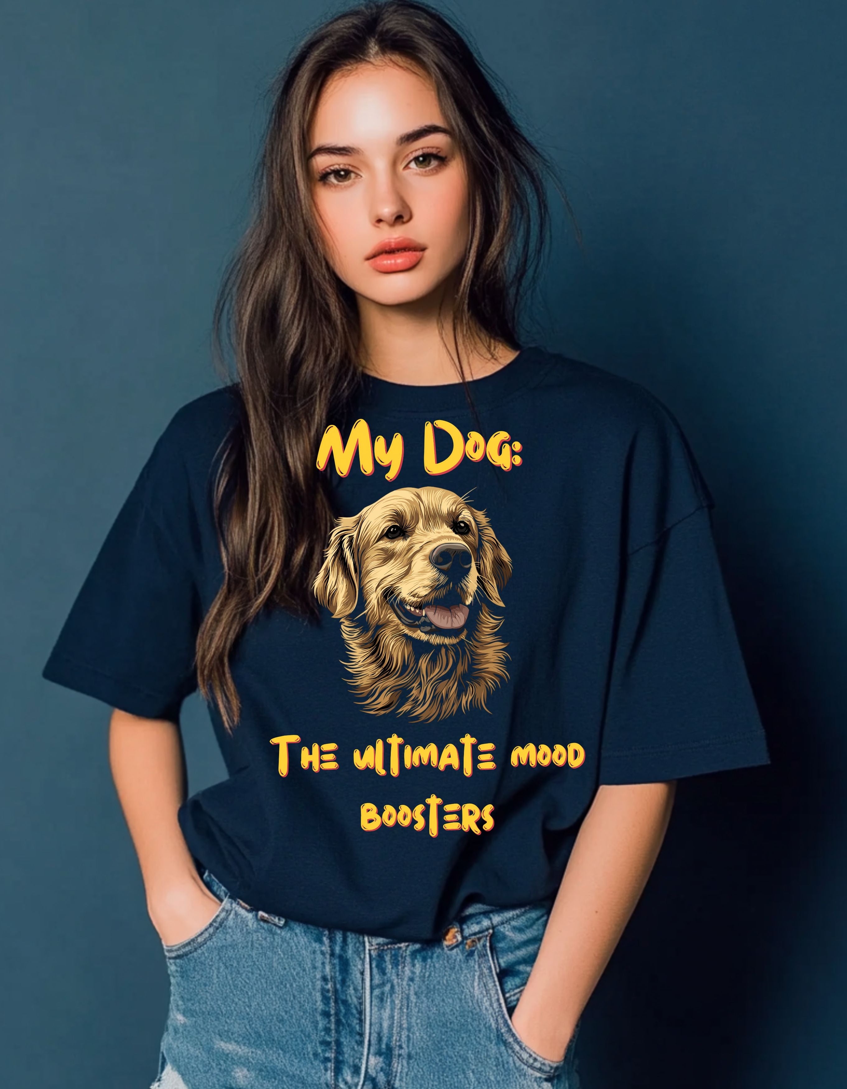 My Dog: The Ultimate Mood BoosterWomen's Oversized Cotton Tee