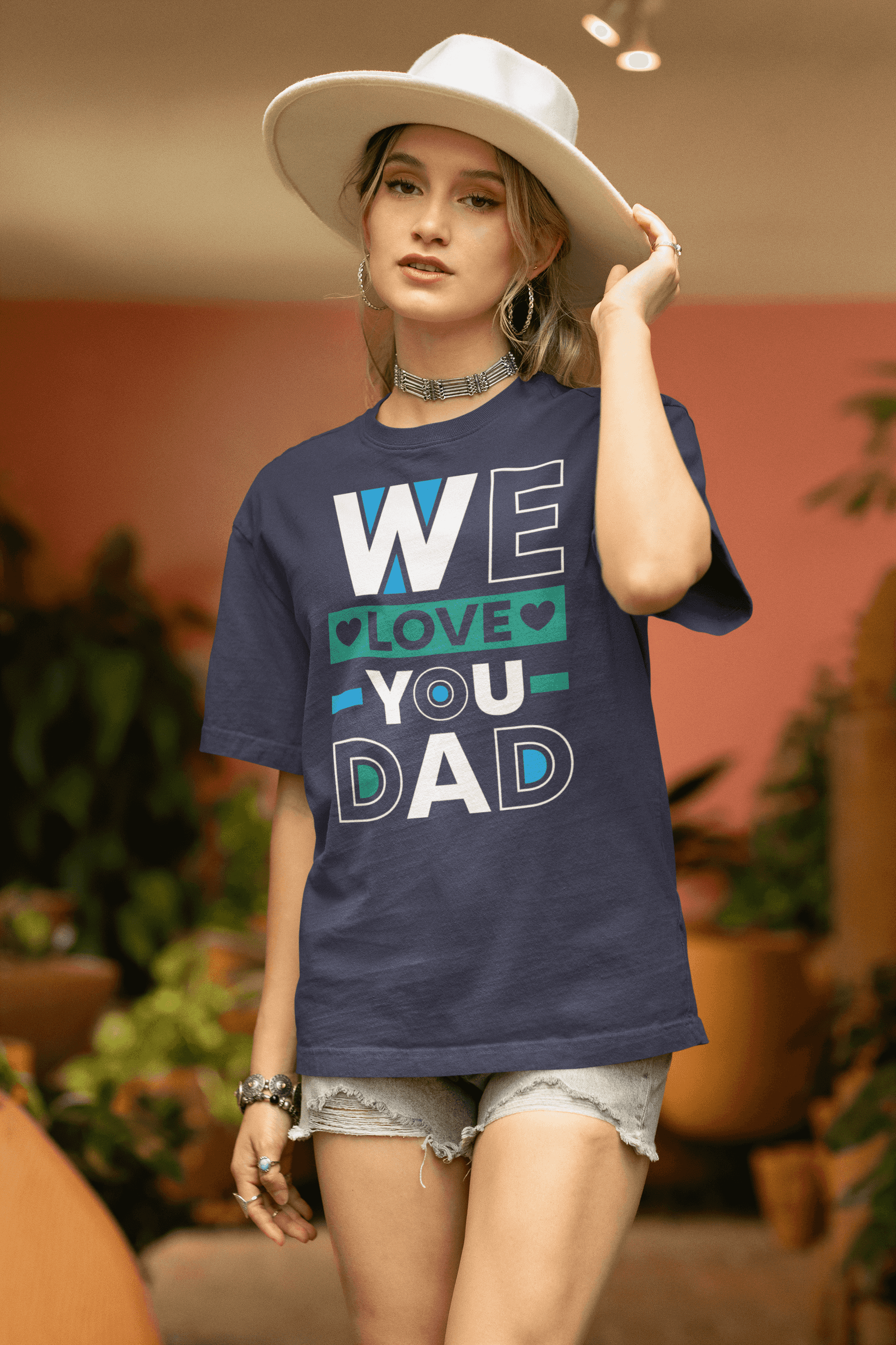 "We Love You Dad" Father's Day Special  Women's Cotton Oversized T-Shirt