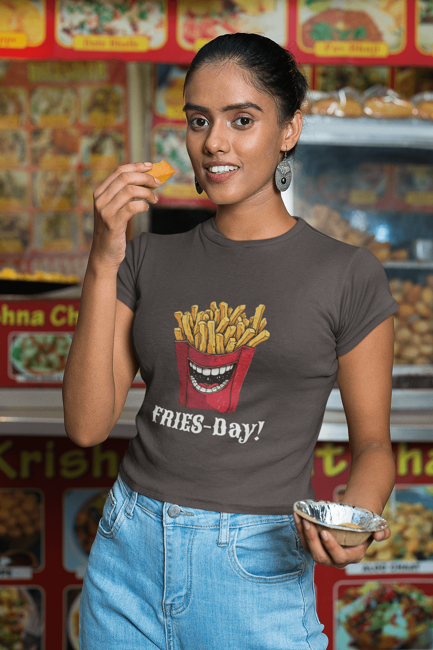 Fries-Day Women's Fun Graphic T-Shirt - Celebrate FriDay