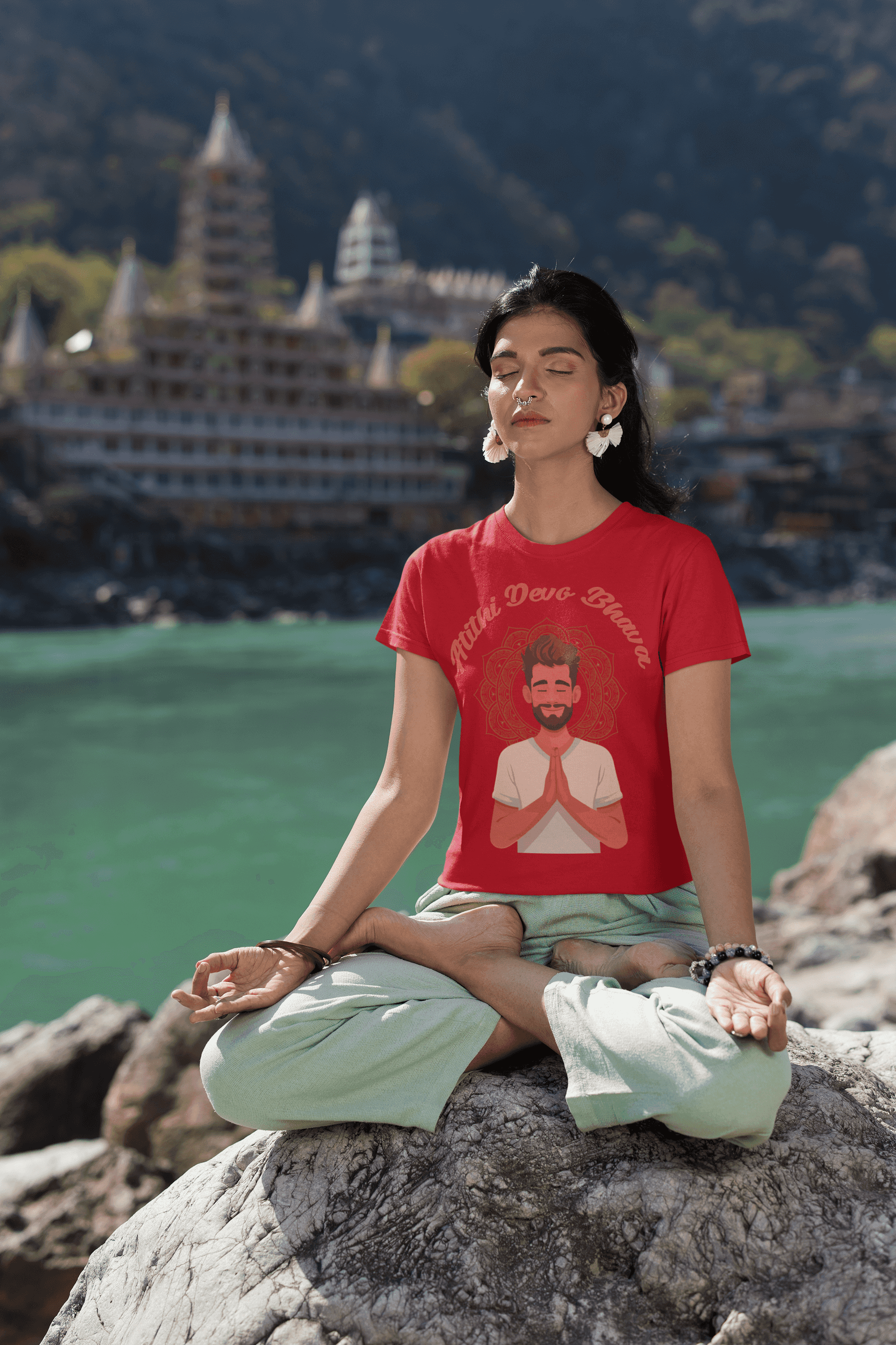 Atithi Devo Bhava Women's Graphic T-Shirt - Elegance in Hospitality