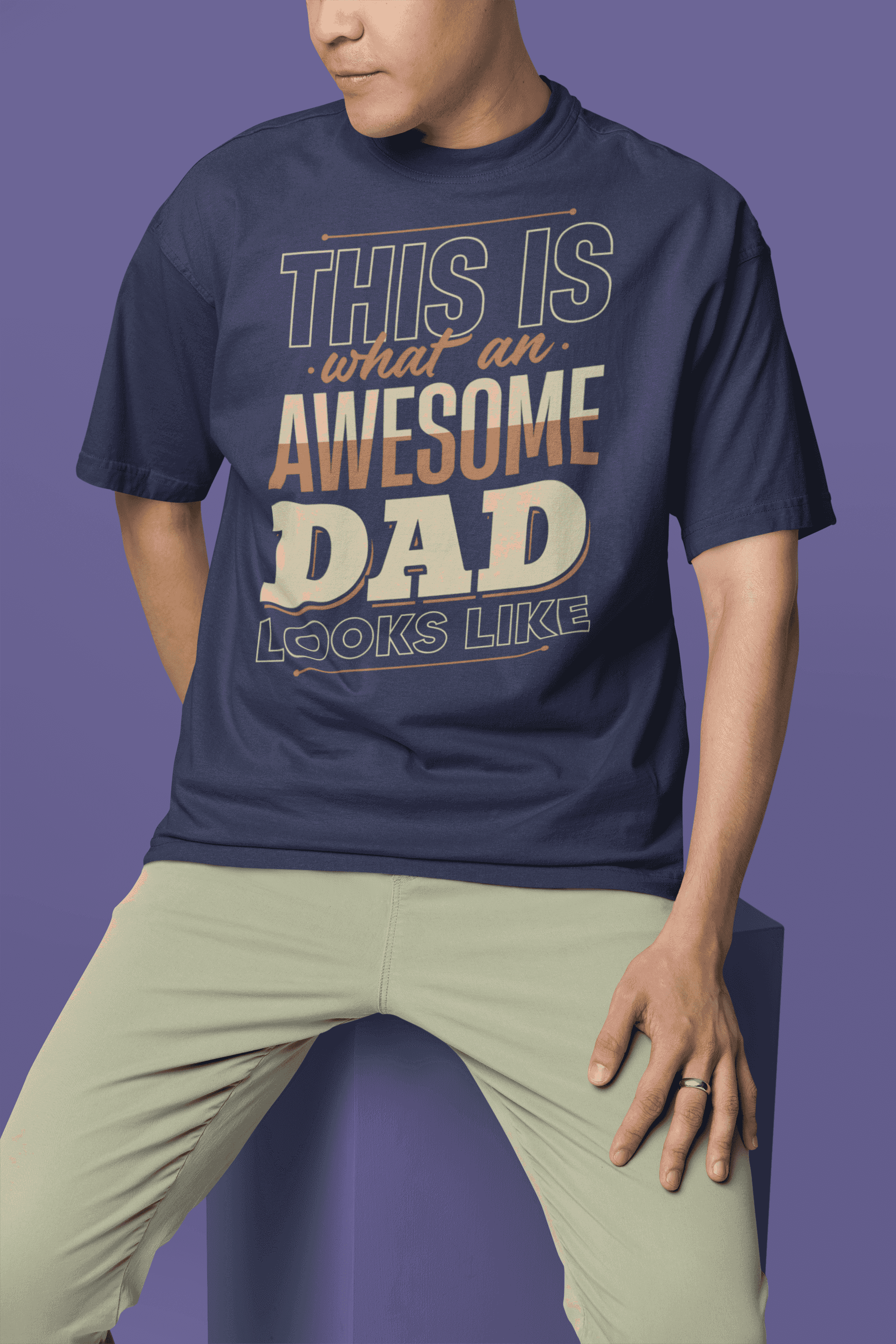 "This Is What an Awesome Dad Looks Like"  Father's Day Special  Men's Oversized Cotton T-Shirt