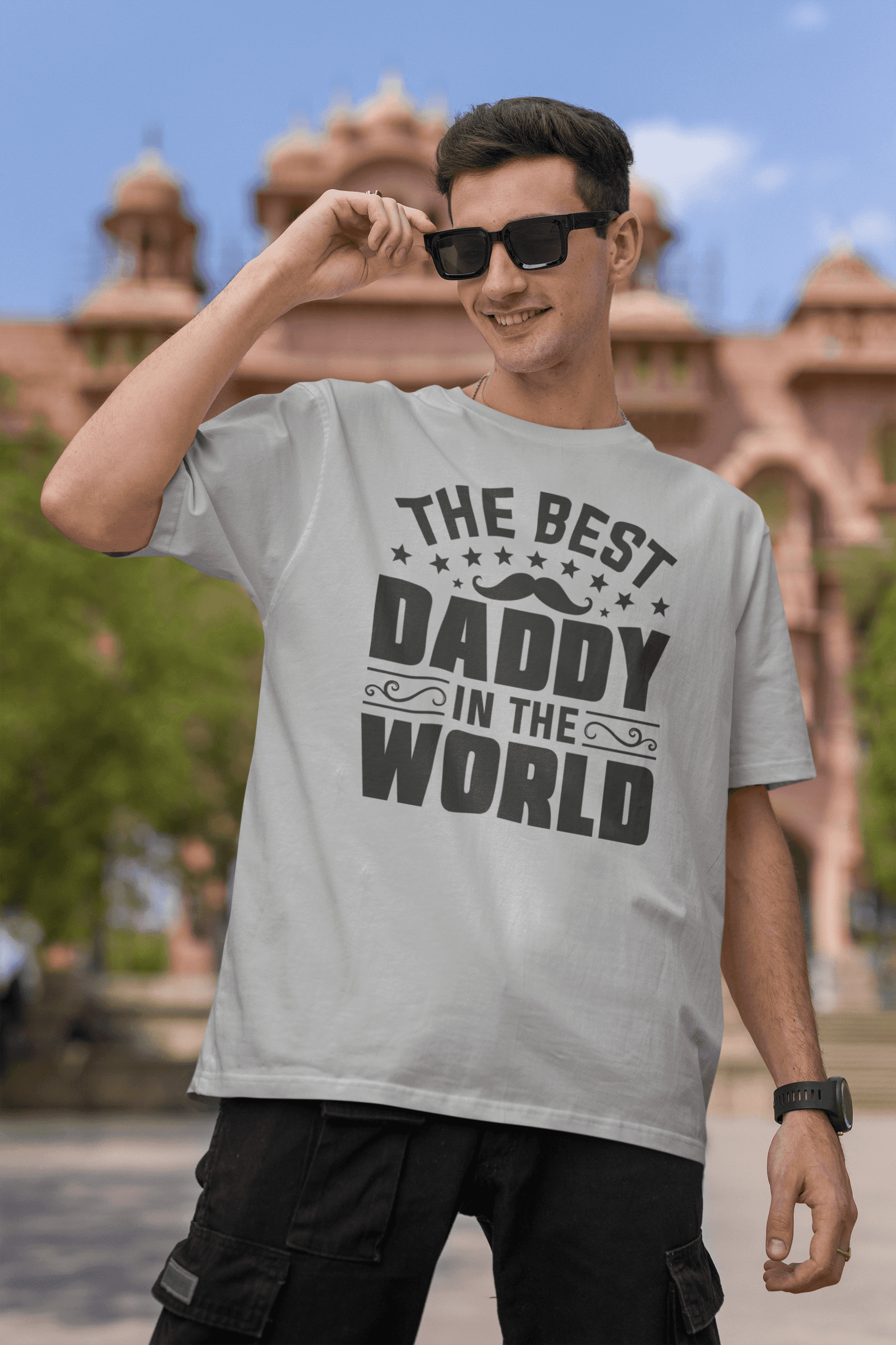 "The Best Daddy in the World" Father's Day Special  Men's Cotton Oversized T-Shirt