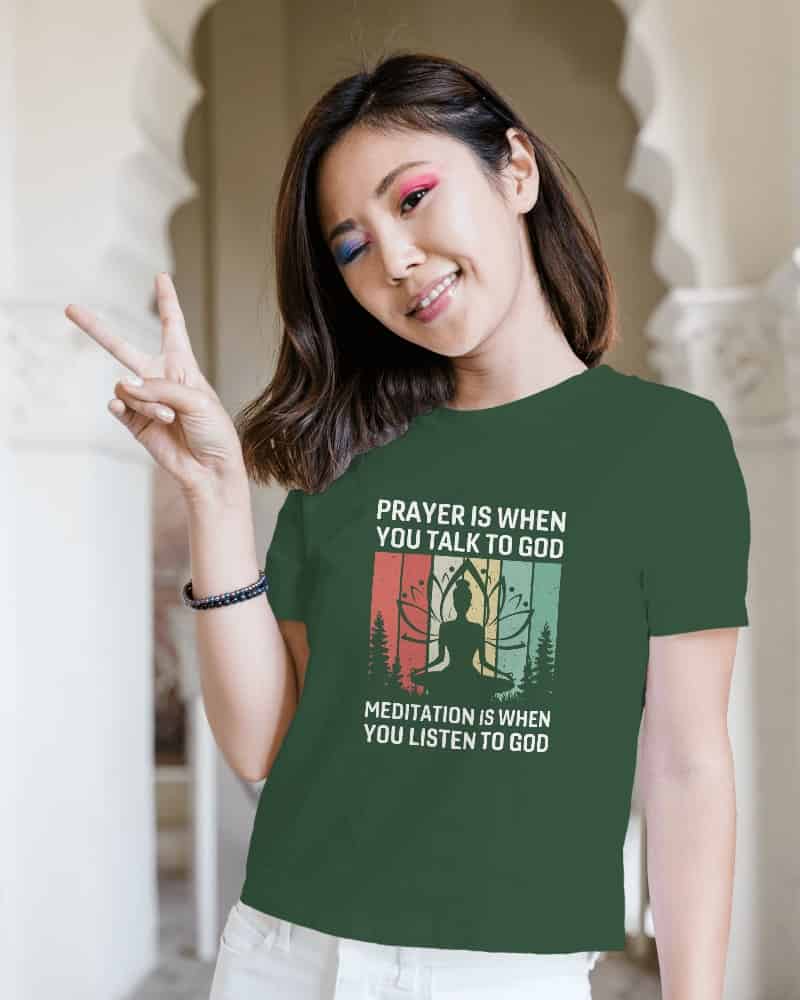 "Prayer and Meditation" Women's Graphic Cotton  T-Shirt