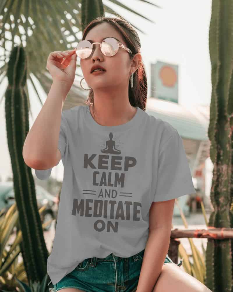 "Keep Calm and Meditate On" Women's Cotton T-Shirt