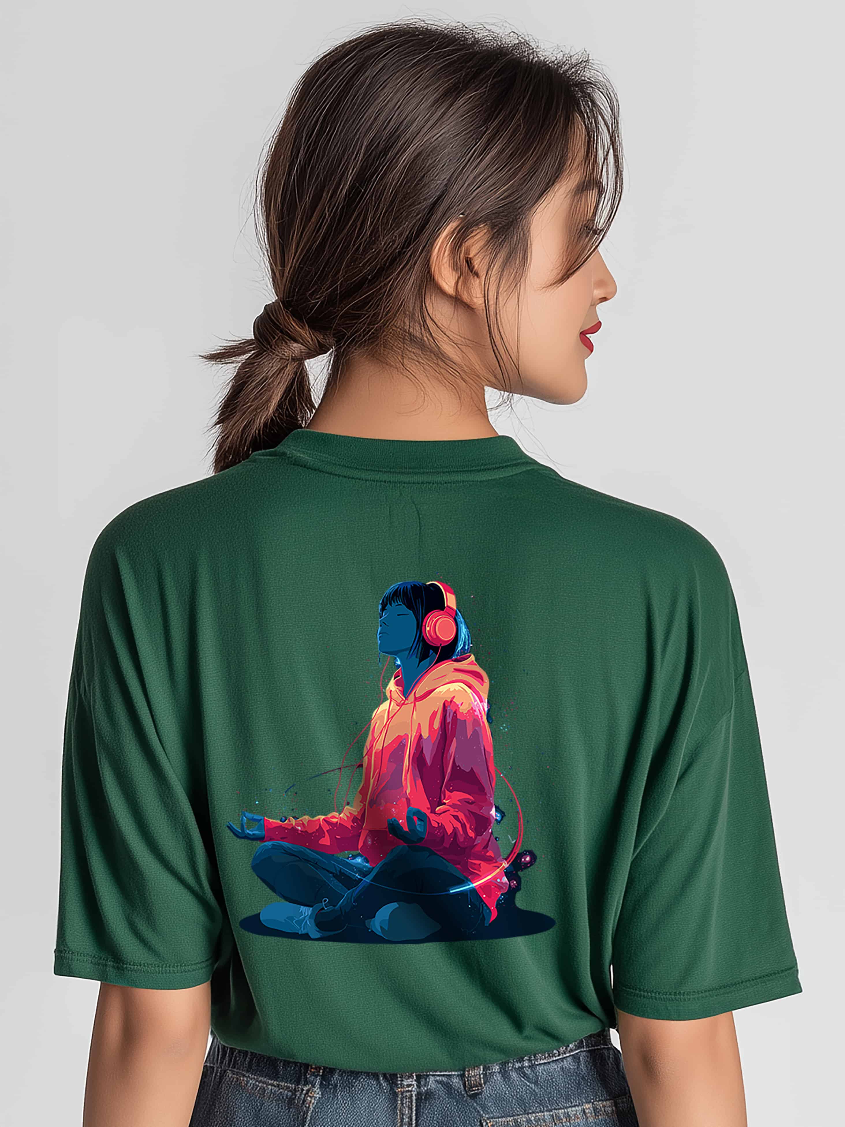 Zen Beats Oversized Cotton T-Shirt