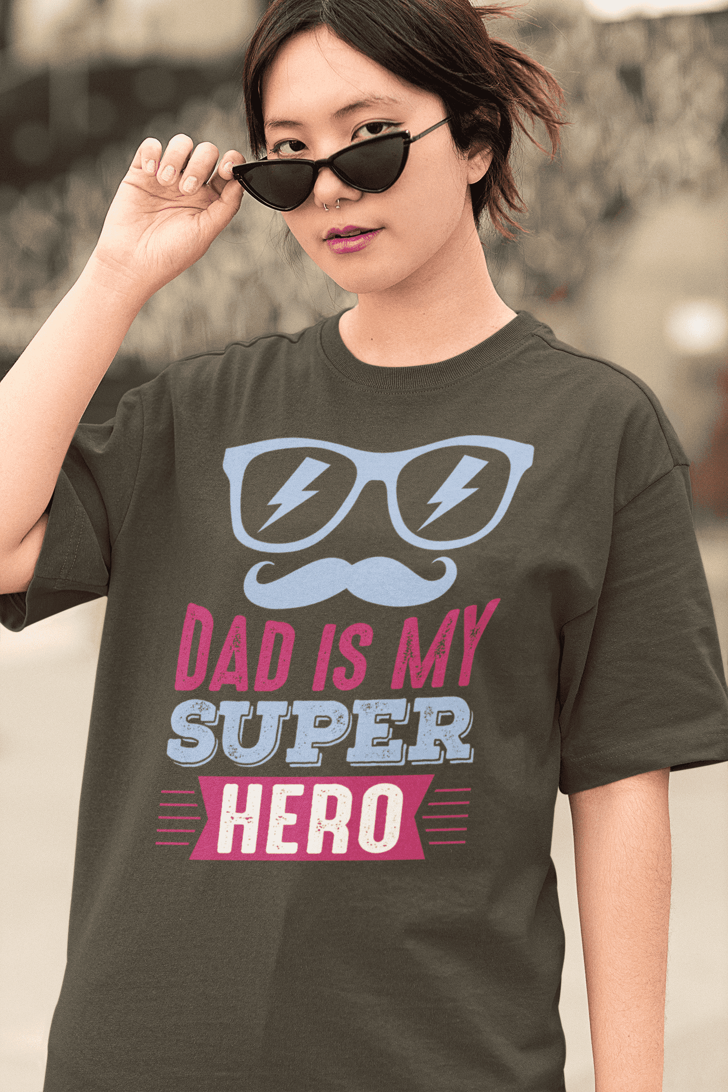 "Dad Is My Super Hero" Women's Cotton Oversized T-Shirt