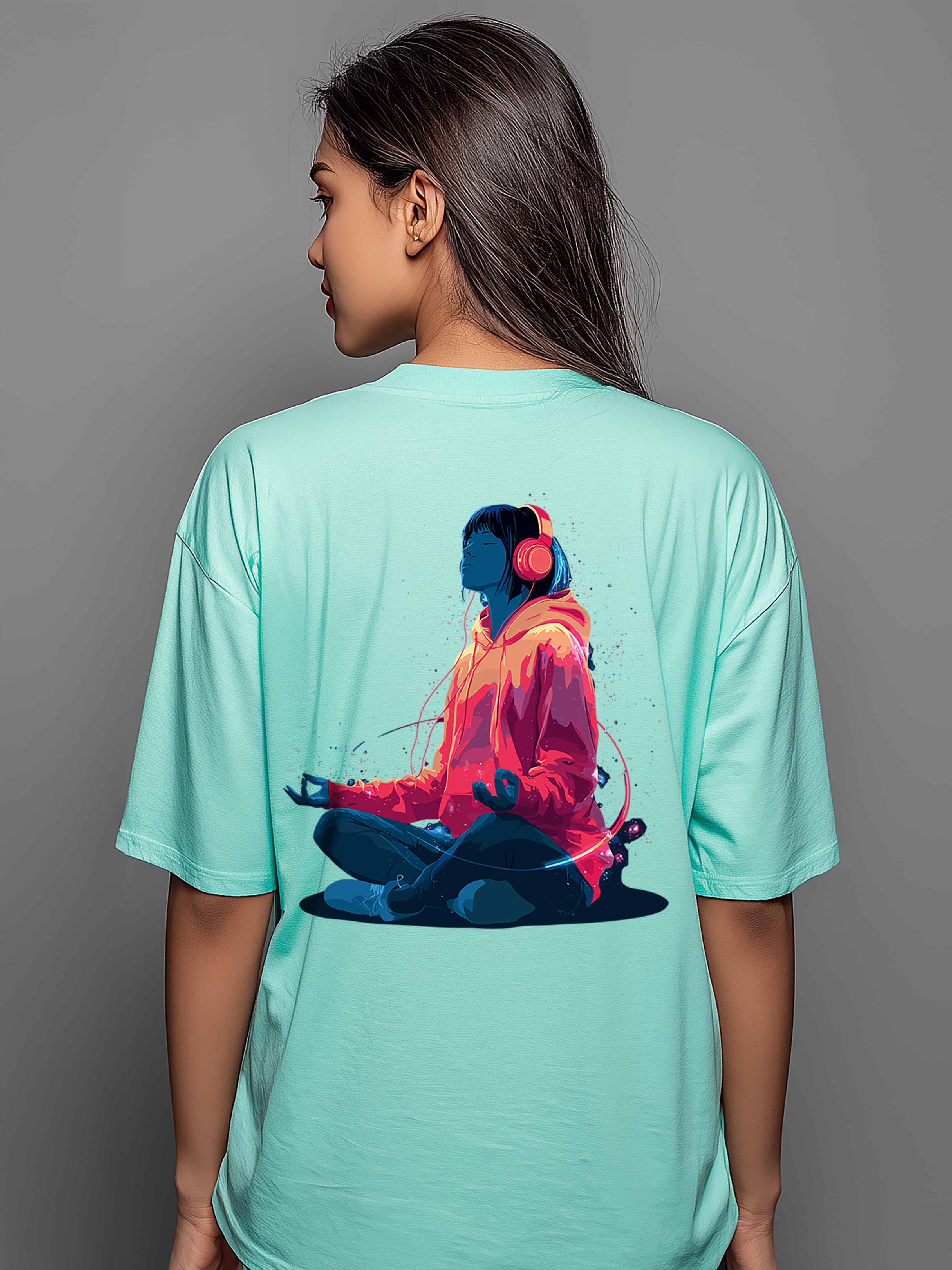 Zen Beats Oversized Cotton T-Shirt