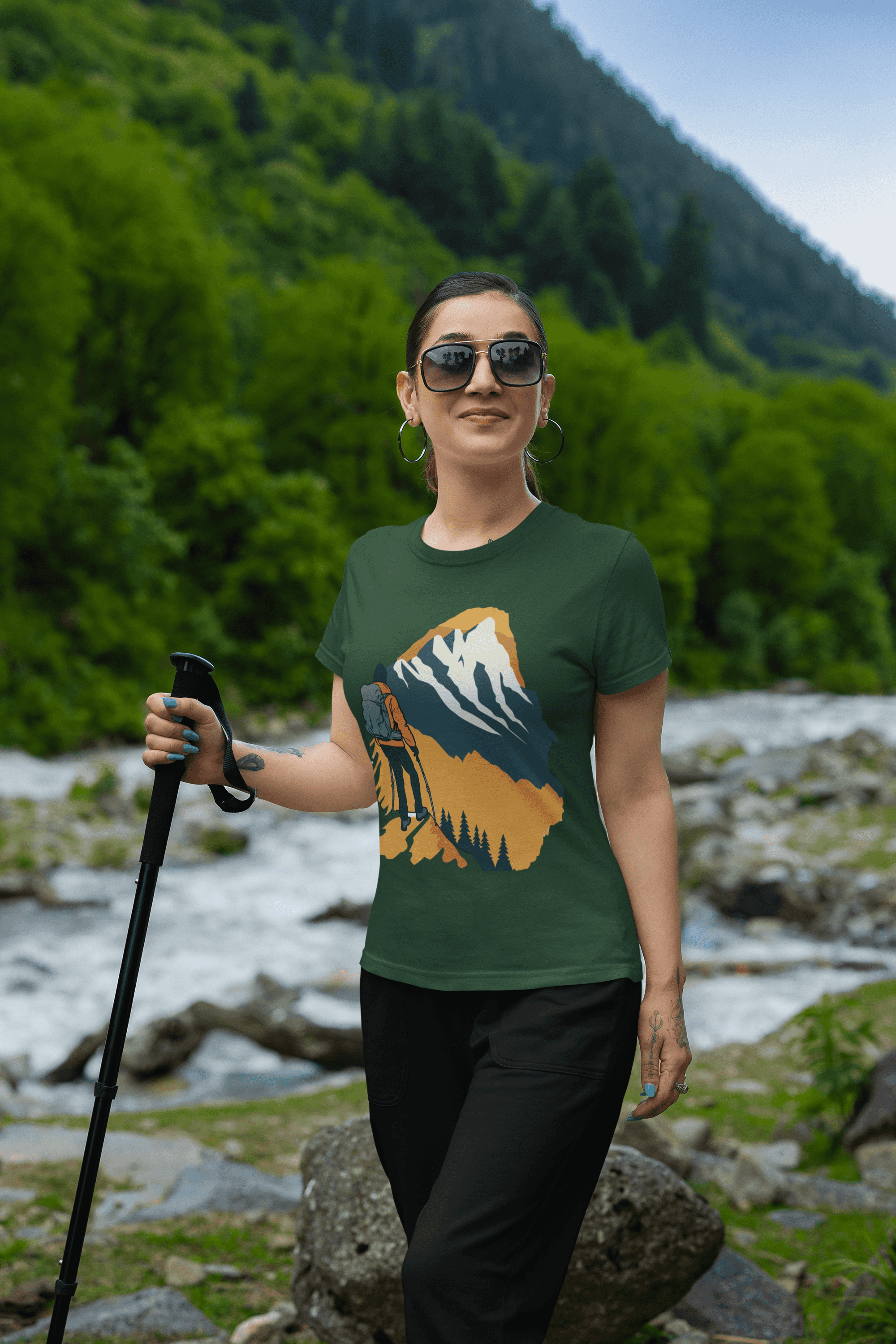 Adventure Awaits Women's Hiking/Trkking  Cotton T-Shirt