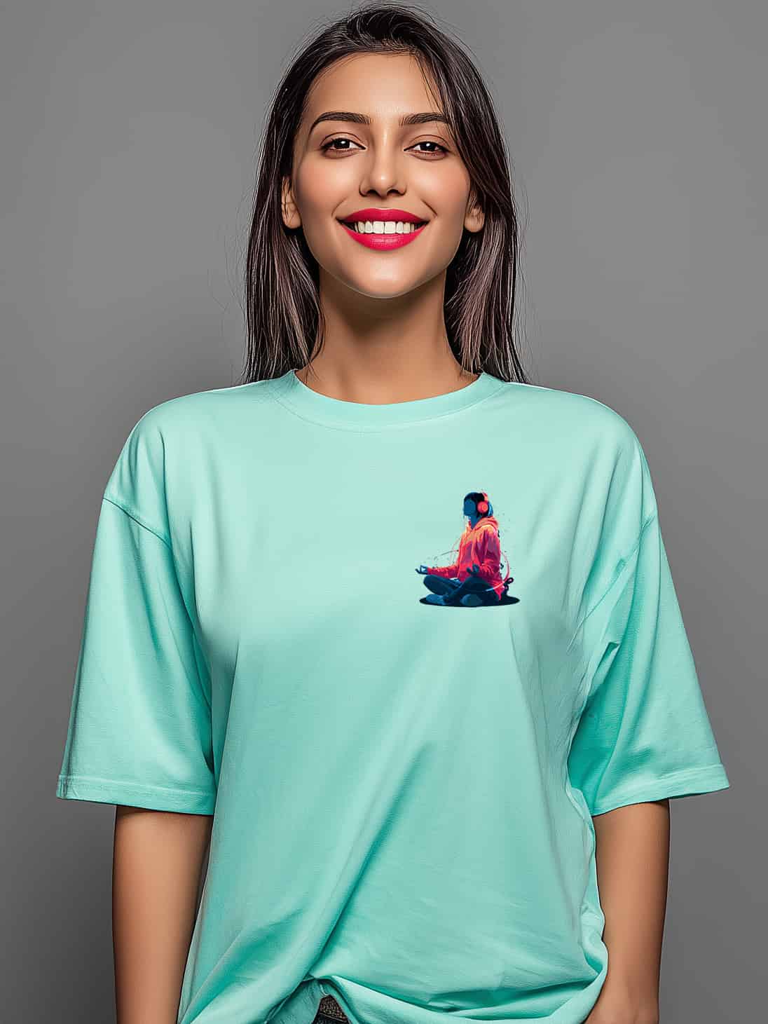 Zen Beats Oversized Cotton T-Shirt
