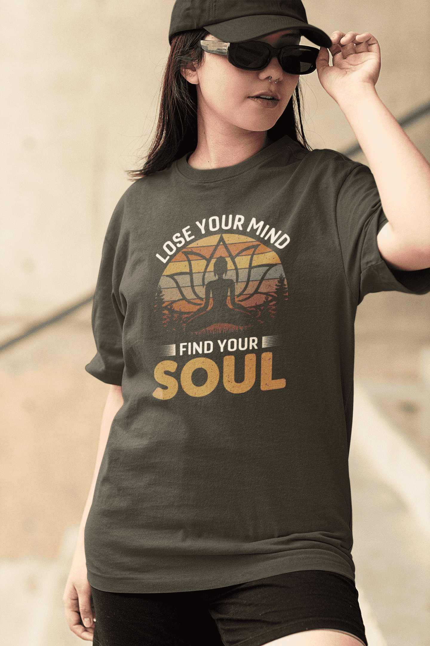 "Lose Your Mind, Find Your Soul" Women's Cotton Oversized T-Shirt