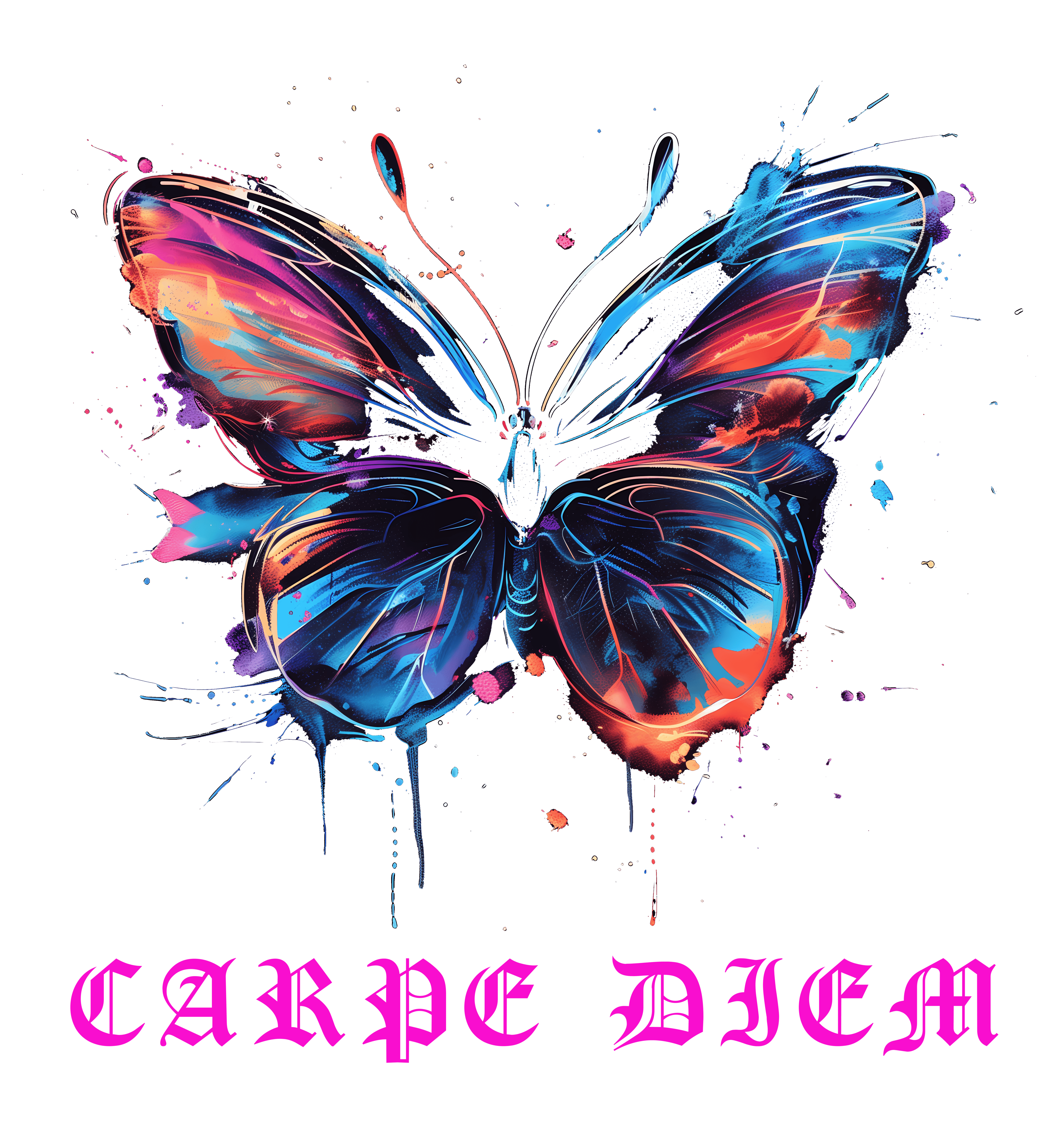 Butterfly Neon Design Premium Cotton Tshirt