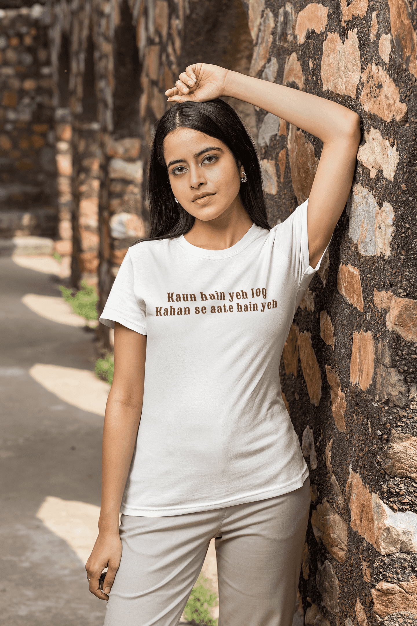 "Kaun Hain Yeh Log Kahaan Se Aate Hain Yeh" Women's Graphic T-Shirt - Mystery Unveiled