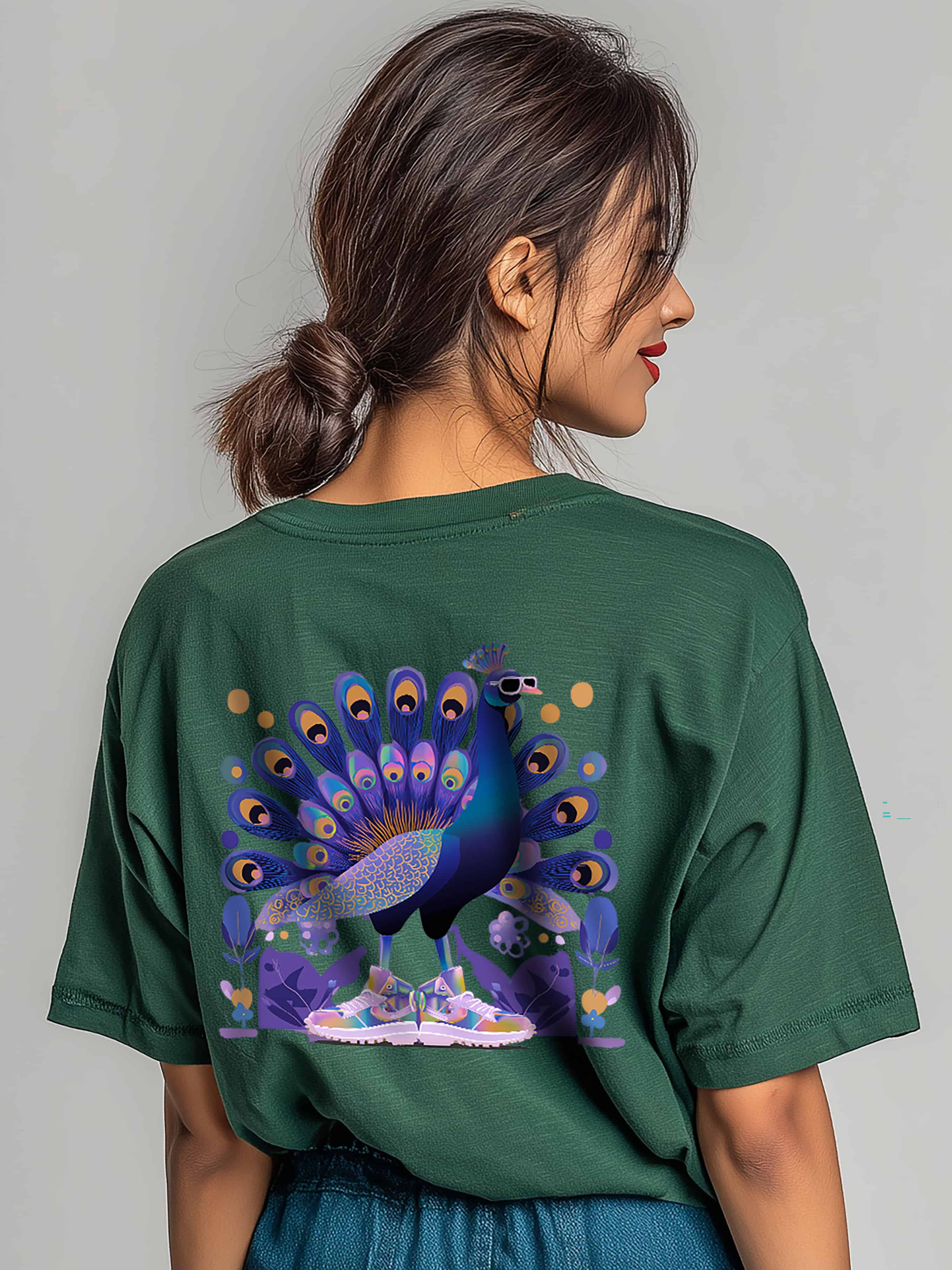 Peacock Flex Oversized Cotton T-Shirt