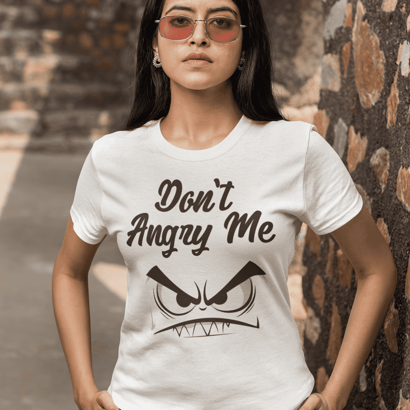 Don't Angry Me" Women's Graphic T-Shirt – Fierce Elegance