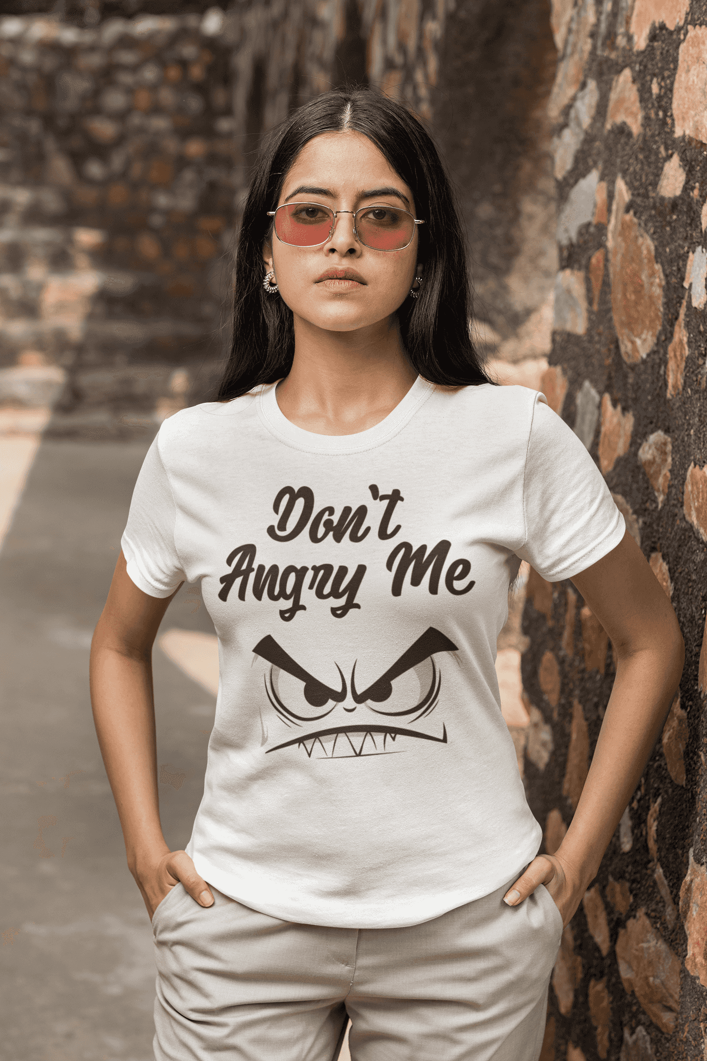 Don't Angry Me" Women's Cotton T-Shirt