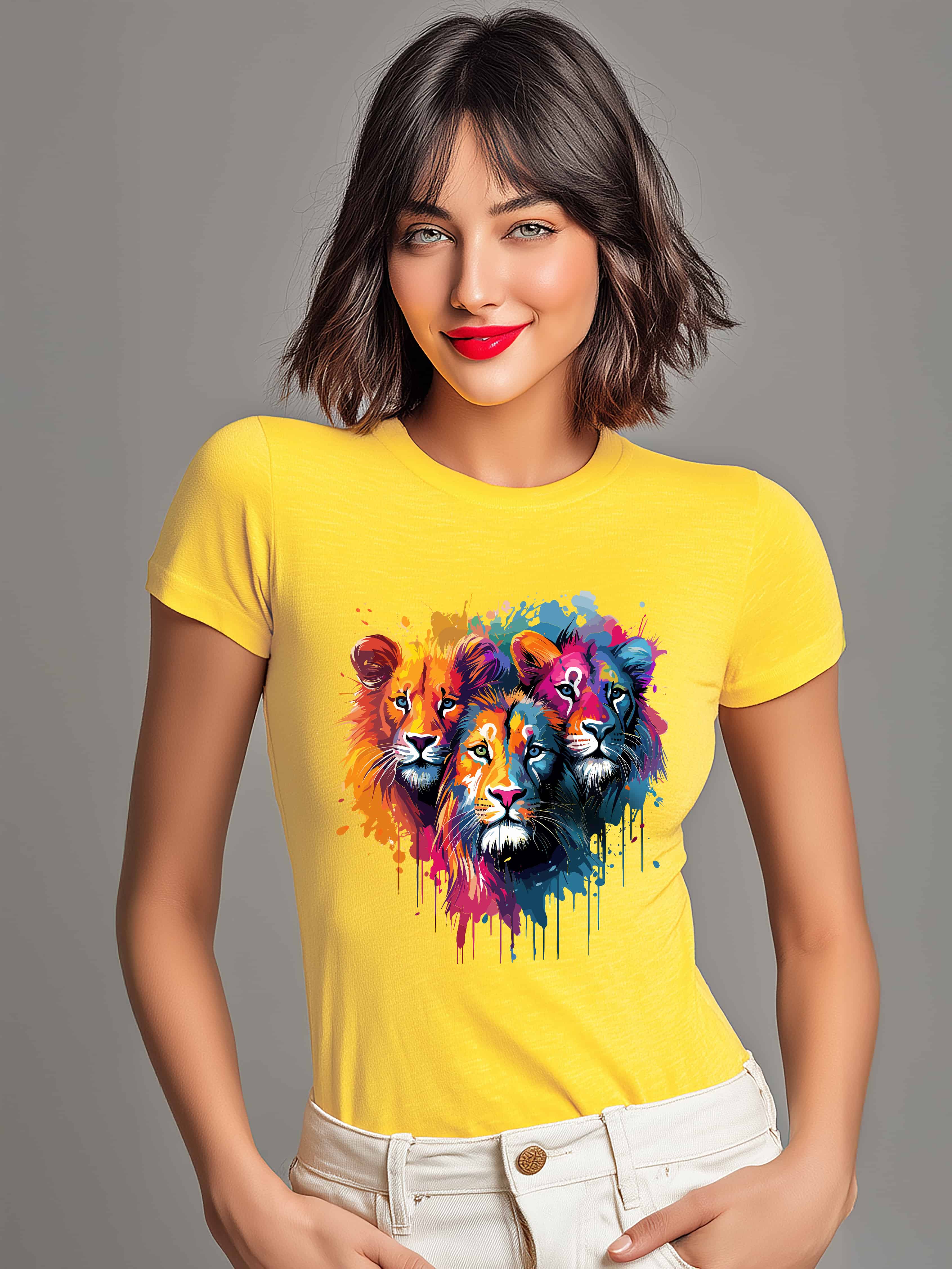 "Roar of Colors" Women's Graphic Cotton T-Shirt
