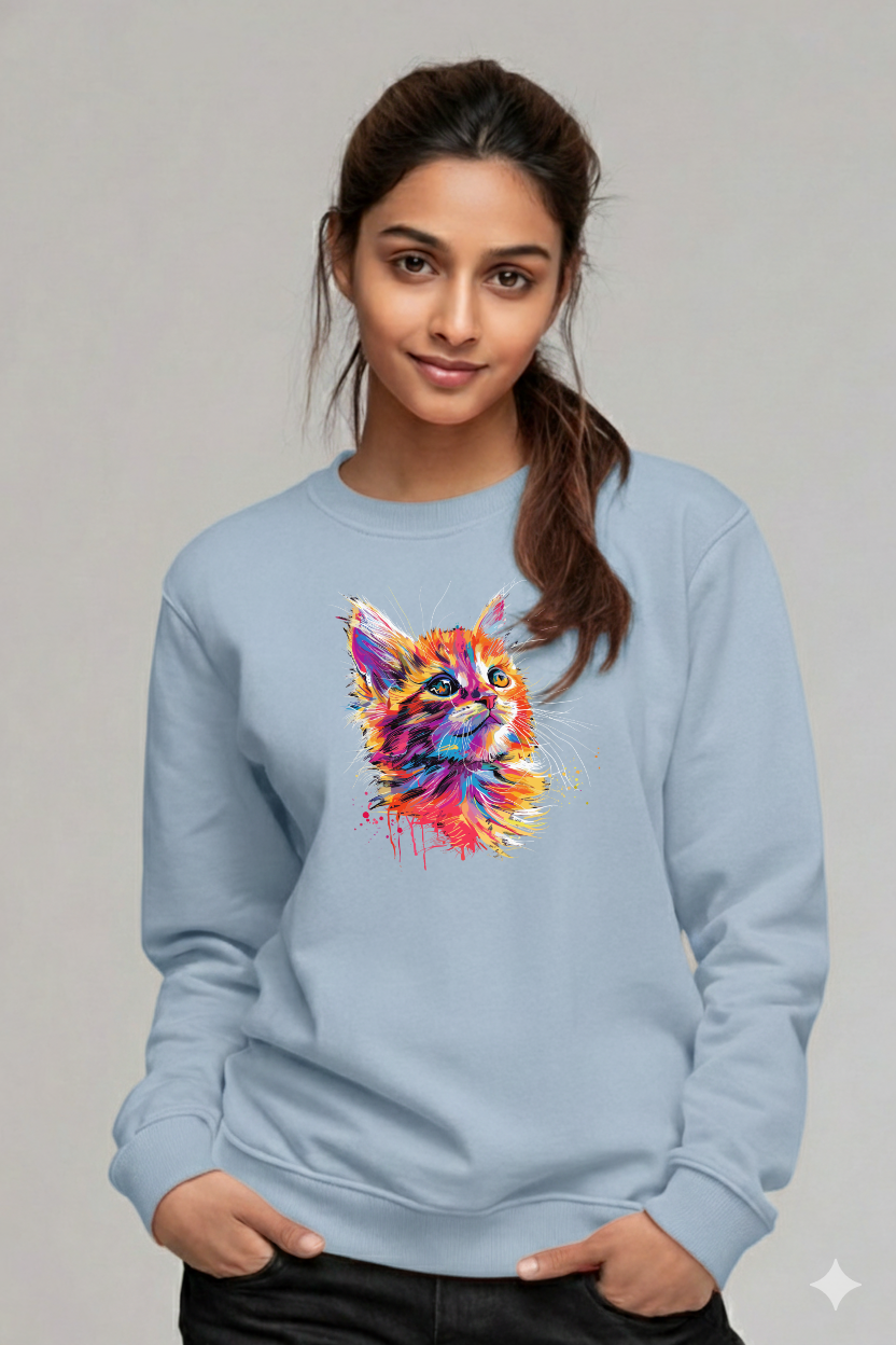 Adorable Cat – Women’s Sweatshirt | Storeily Winter Collection