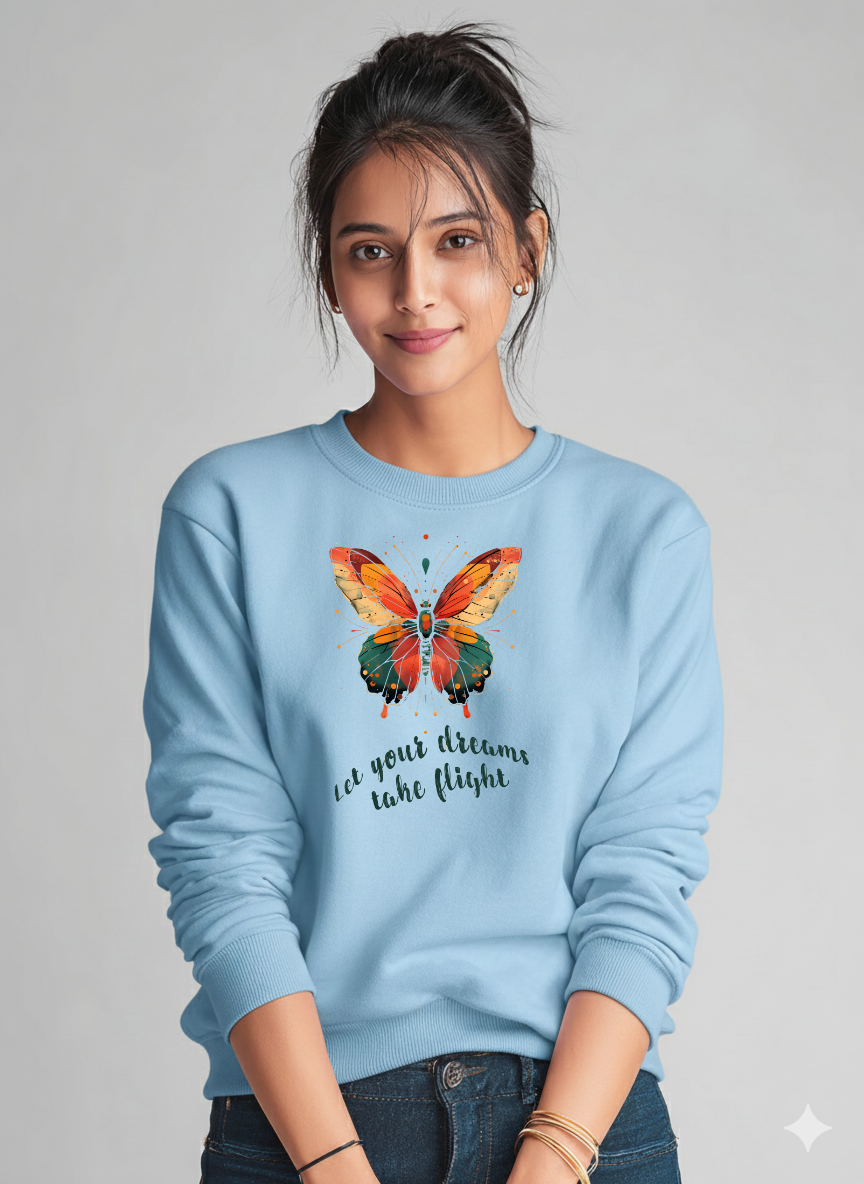 Let Your Dreams Take Flight – Women’s Printed Sweatshirt | Storeily Winter Collection