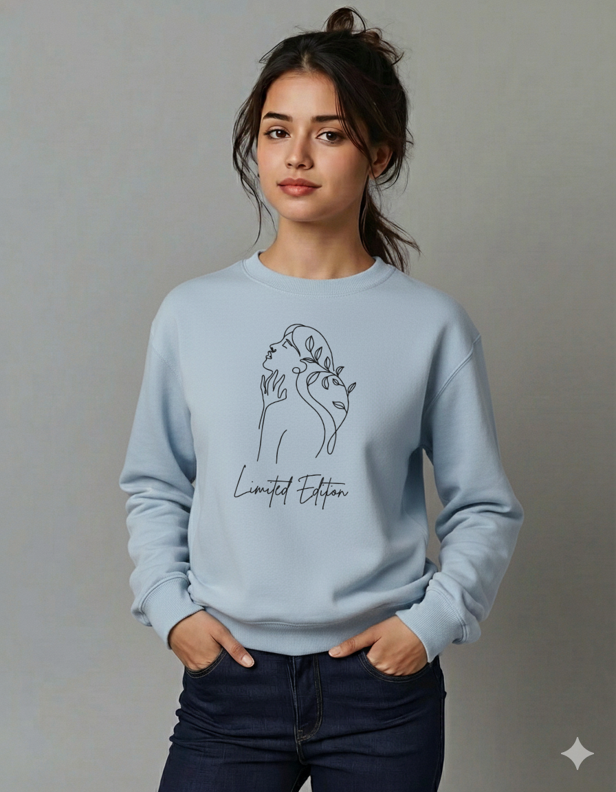 Limited Edition Minimal Line Art Sweatshirt for Women | Storeily Winter Collection