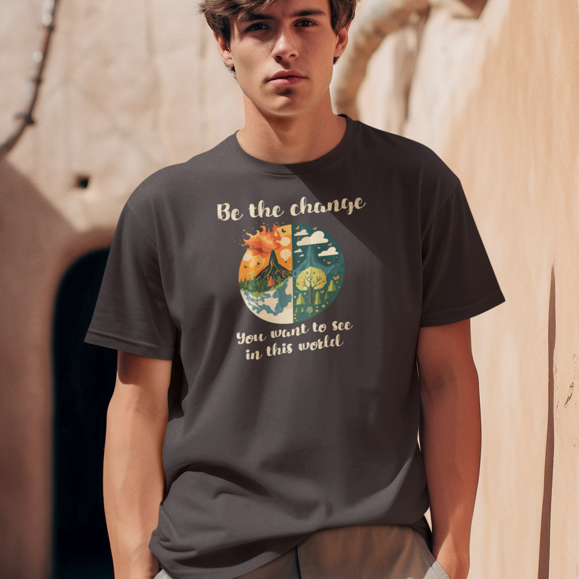 "Be the Change You Want to See in the World" Men's  T-Shirt
