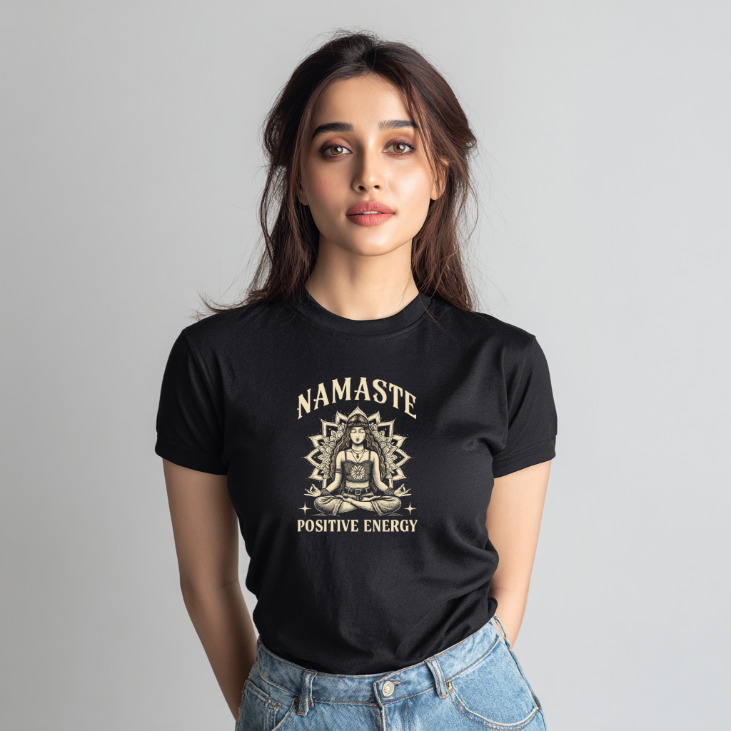 Women’s “Namaste Positive Energy” Cotton Tshirt