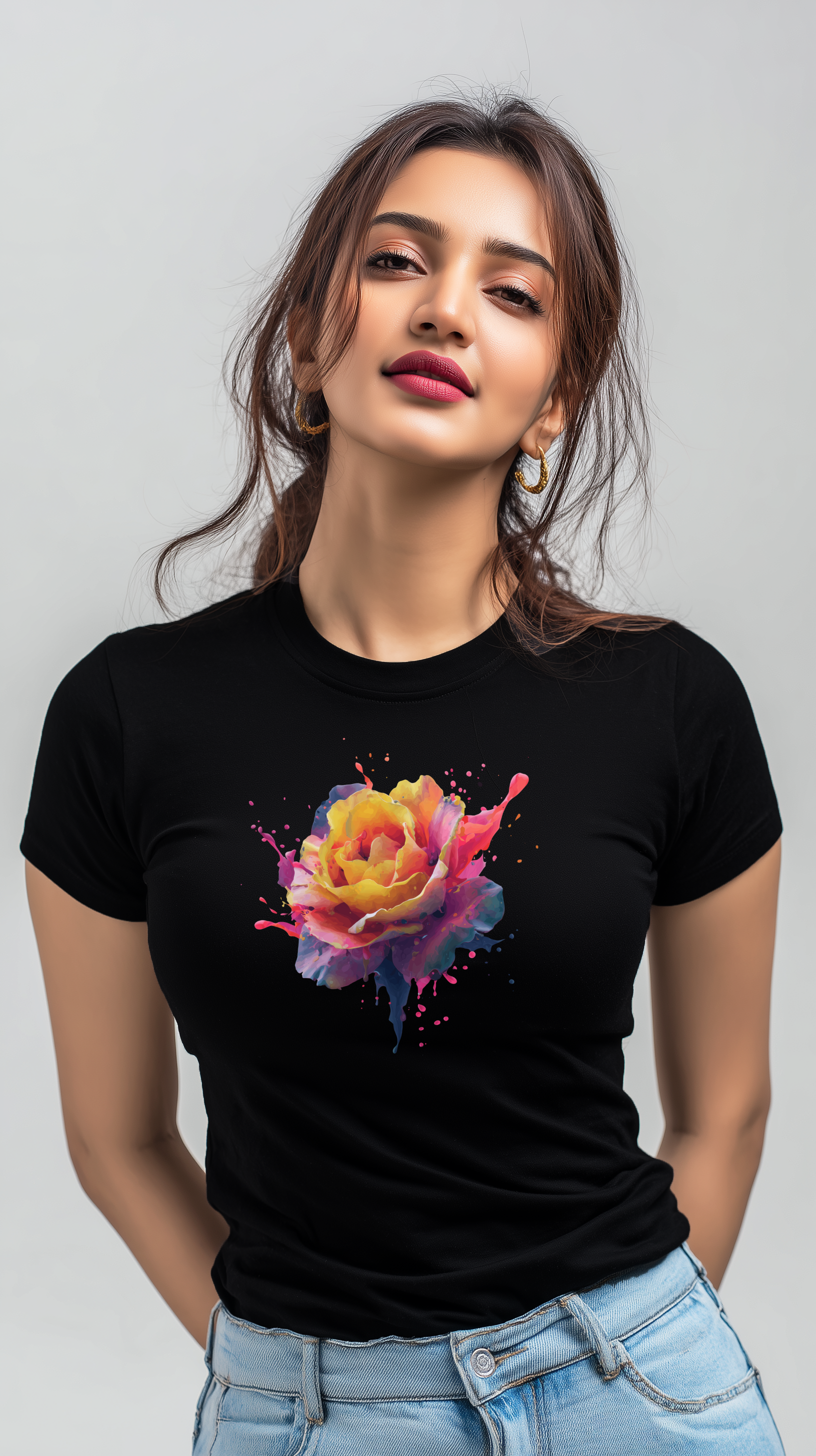 Bloom Burst – Cotton Round Neck T-Shirt