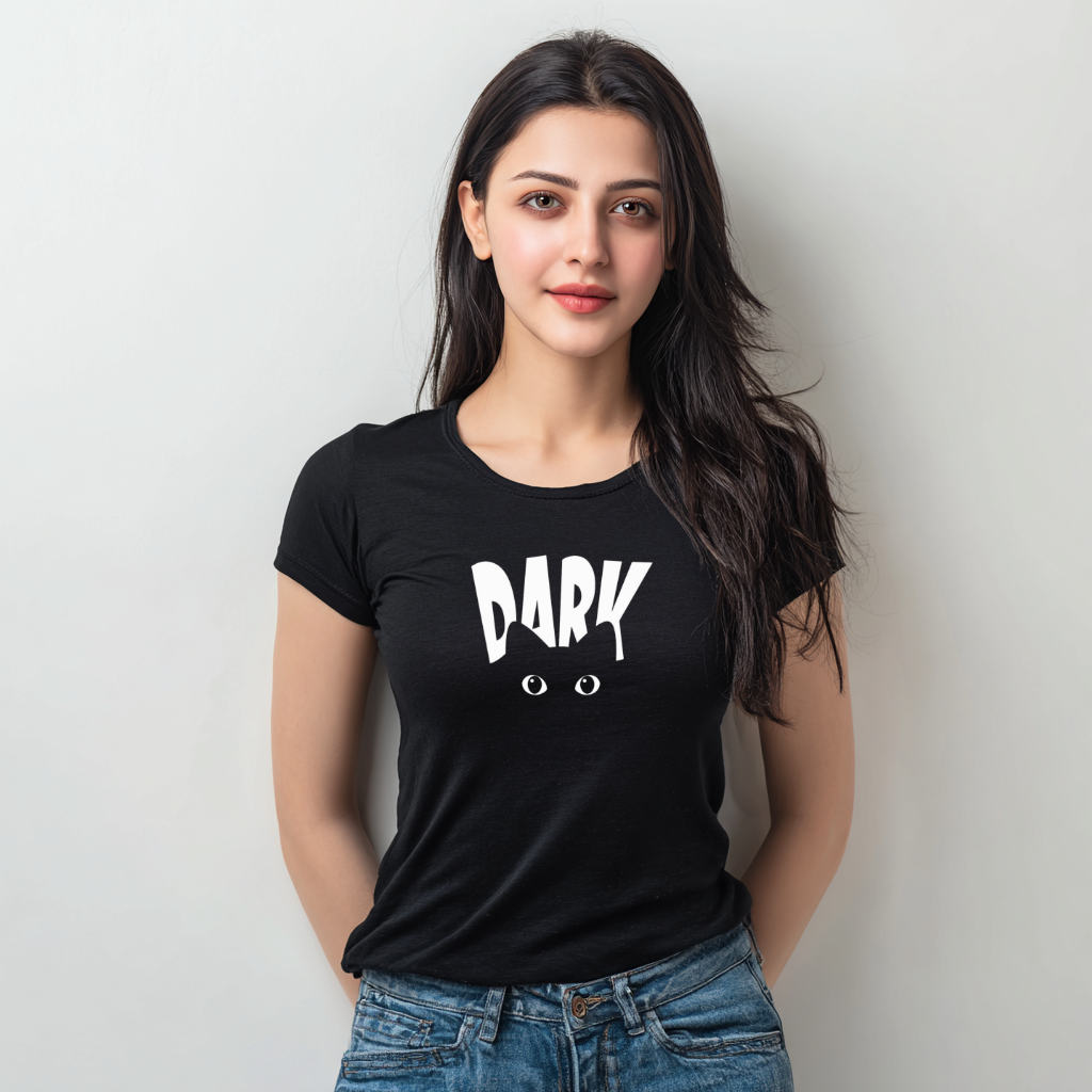 Women’s “Dark” Cat Eyes Graphic Cotton Tshirt