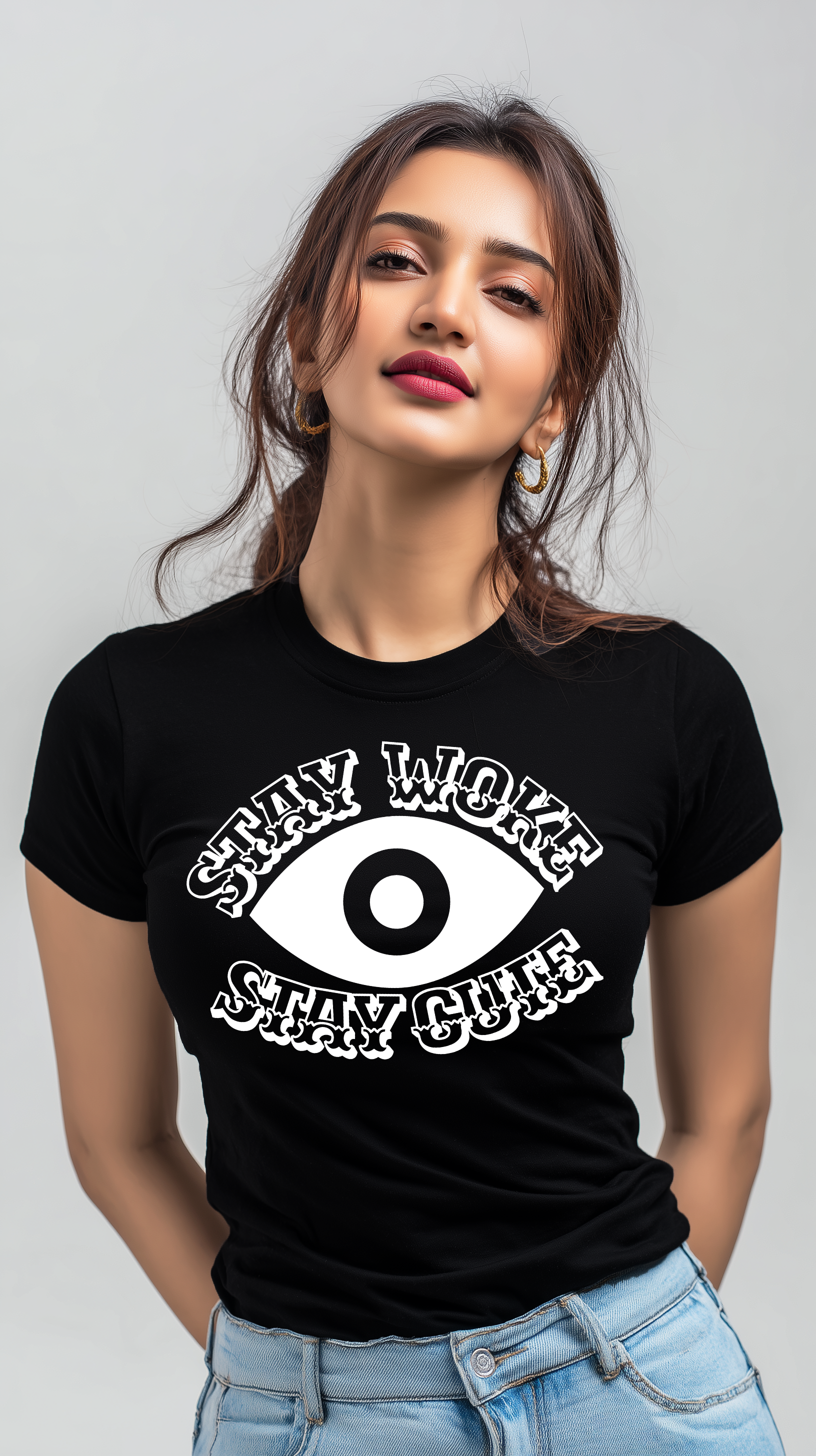 Stay Woke Stay Cute Women’s Cotton T-Shirt