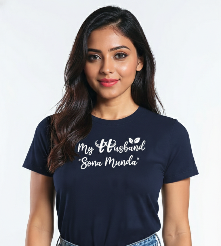 My Husband Sona Munda Women's Cotton T-Shirt - Storeily