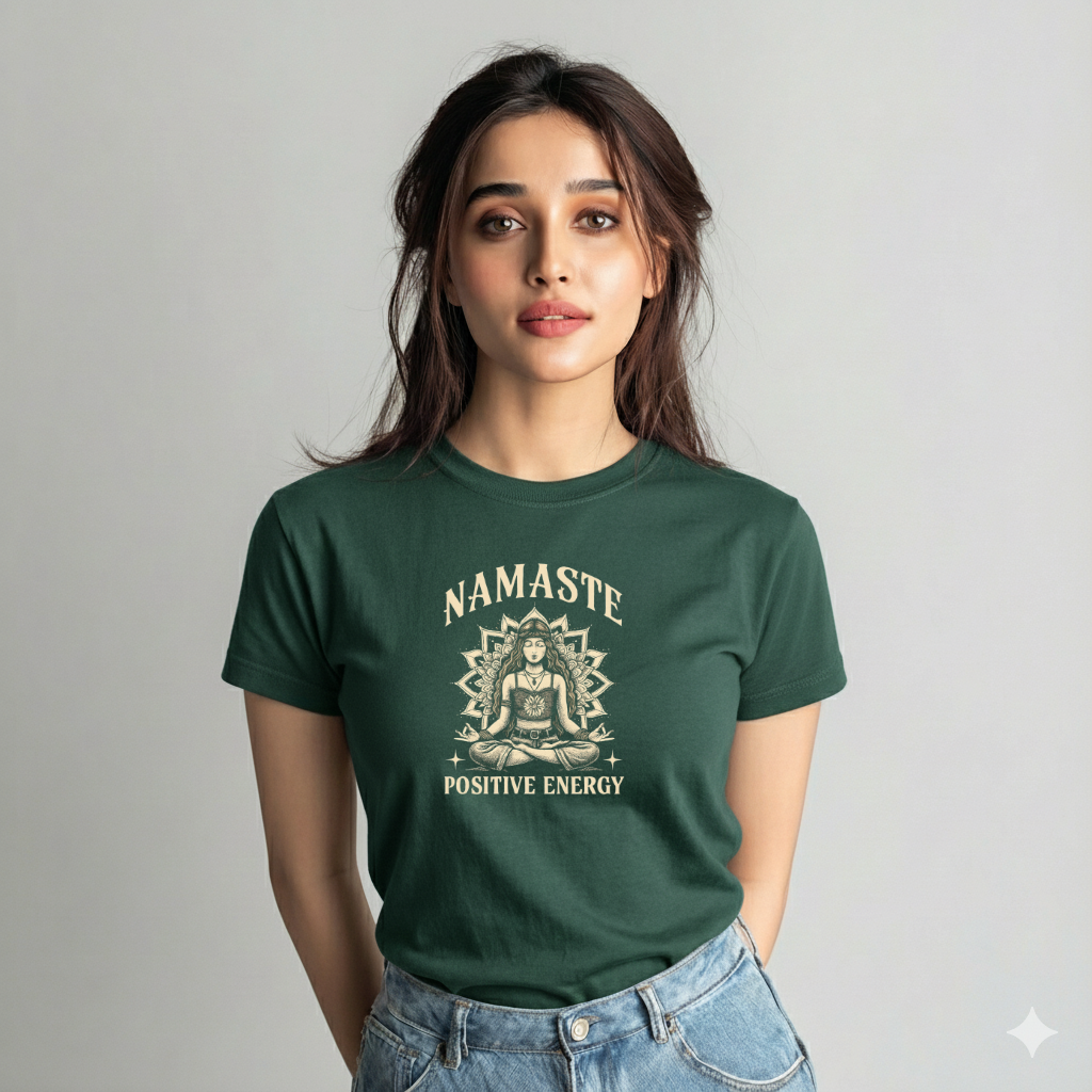 Women’s “Namaste Positive Energy” Cotton Tshirt