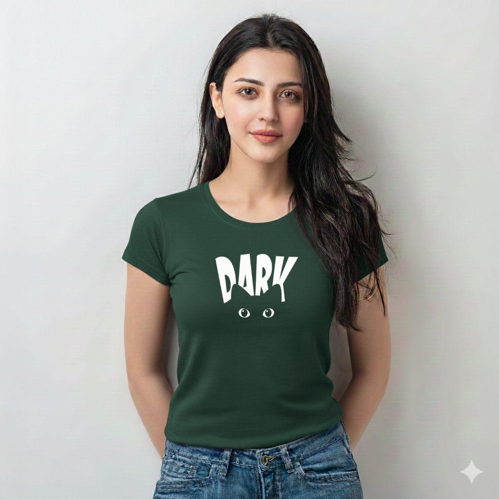 Women’s “Dark” Cat Eyes Graphic Cotton Tshirt