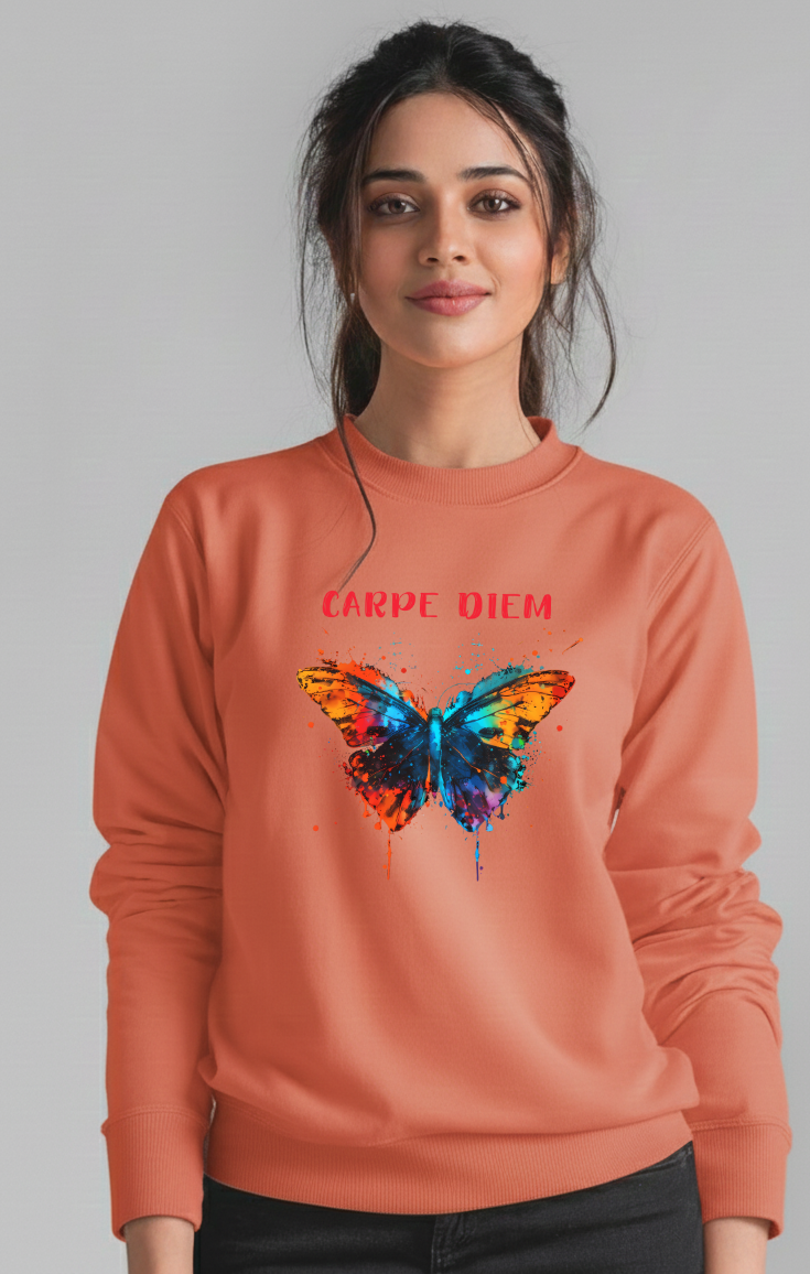 Carpe Diem Butterfly Women’s Sweatshirt  | Storeily Winter Collection