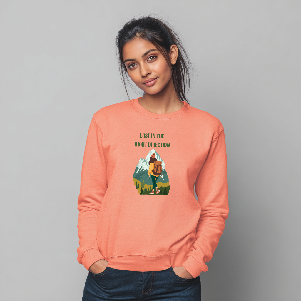Lost in the Right Direction Graphic Sweatshirt for Women | Storeily Winter Collection