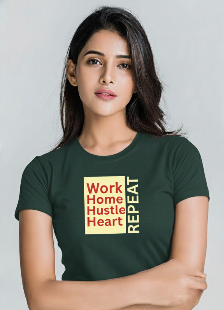 Work. Home. Hustle. Heart. Repeat – Women’s Cotton T-Shirt