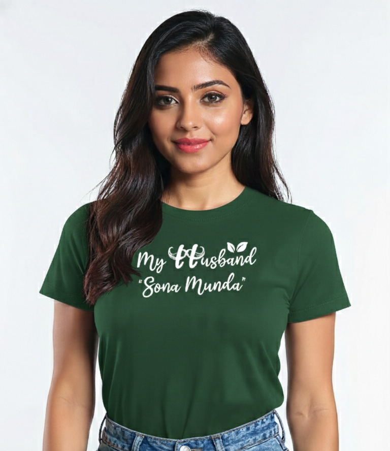 My Husband Sona Munda Women's Cotton T-Shirt - Storeily