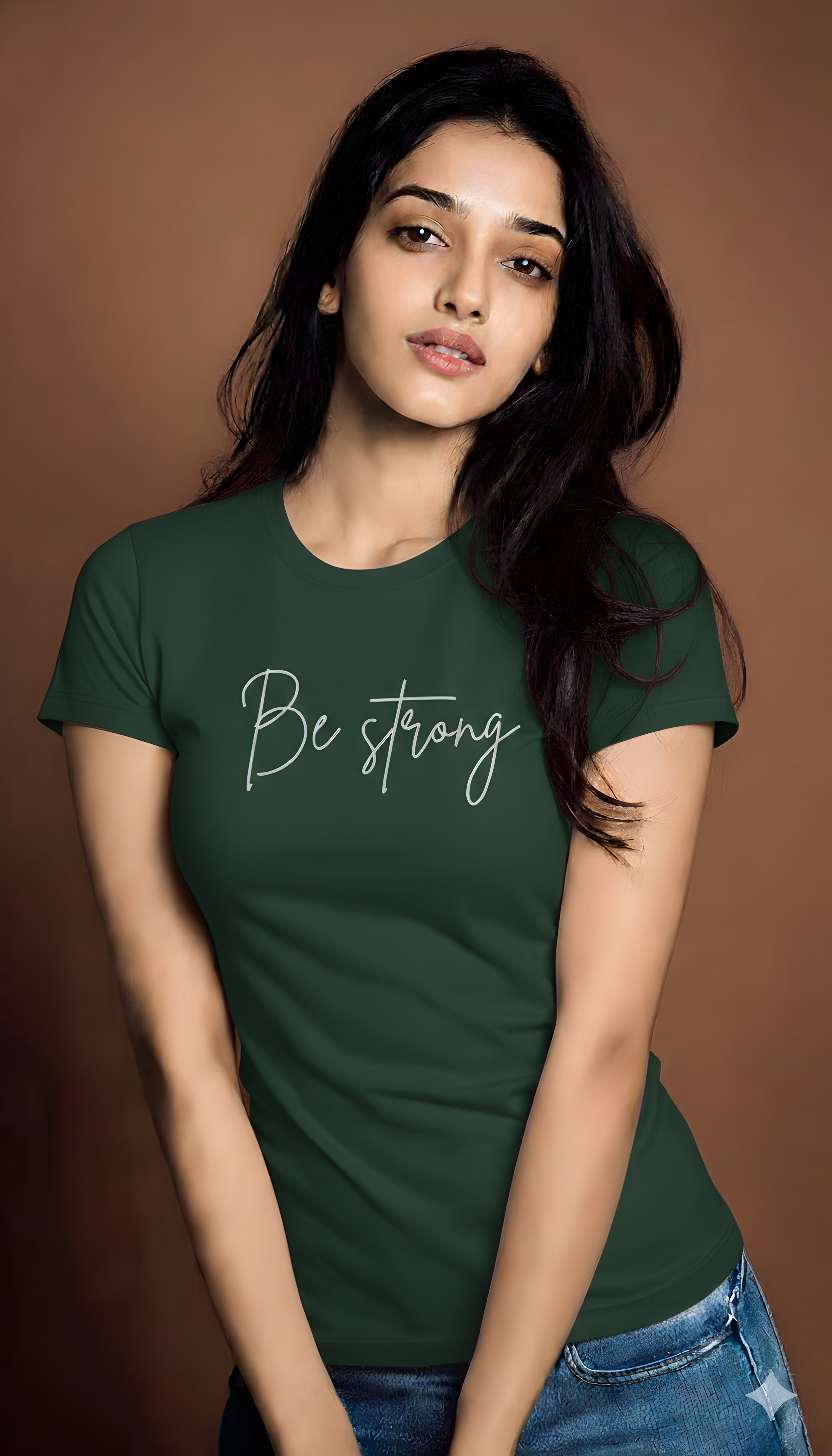 Be Strong  Cotton T-Shirt for Women | Minimal Quote Graphic Tee - Storeily
