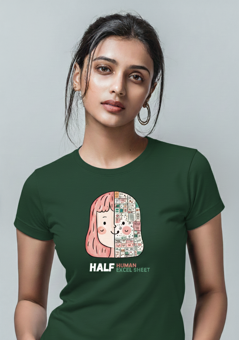 Half Human Half Excel Sheet – Women’s Cotton T-Shirt
