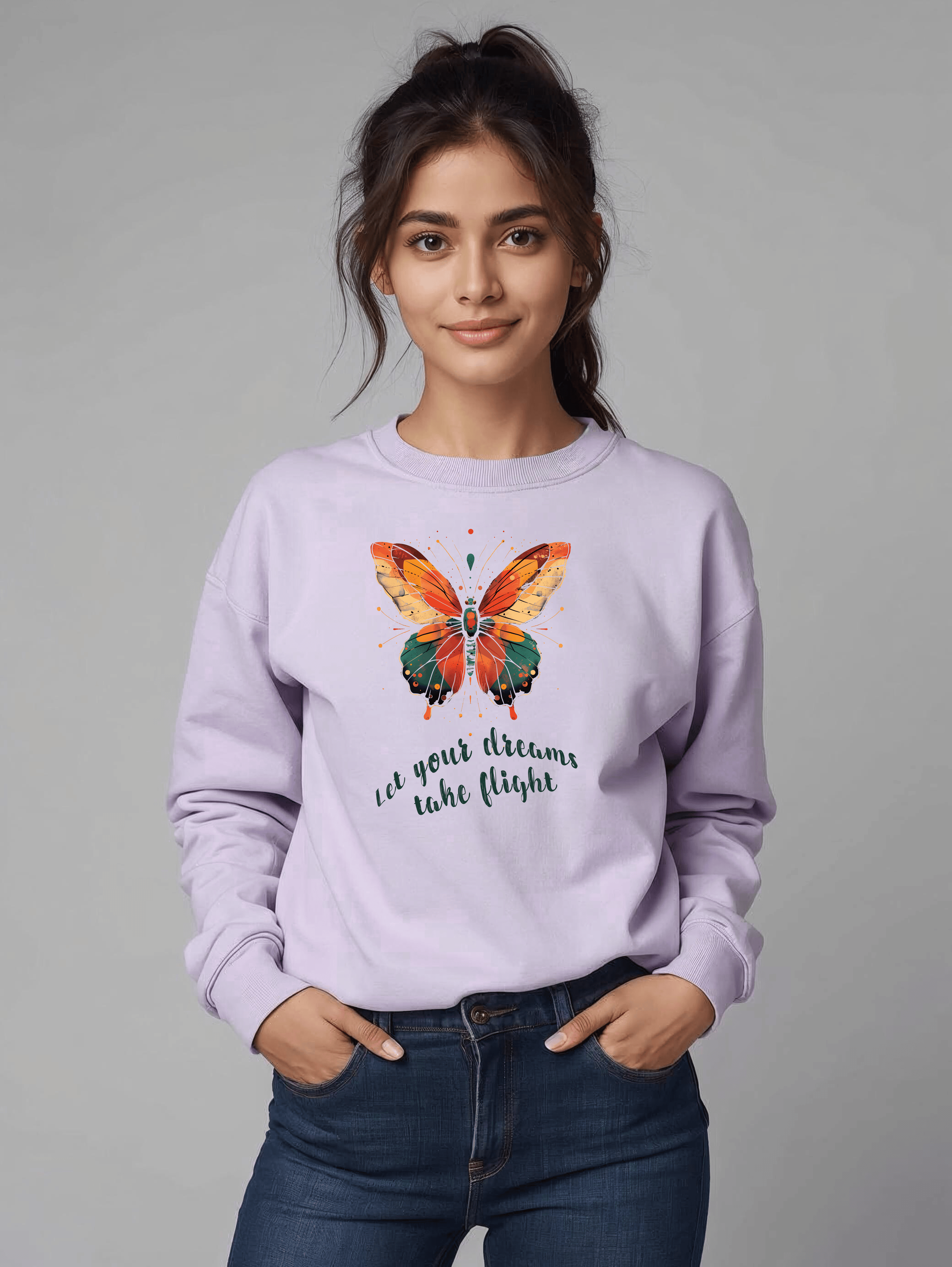 Let Your Dreams Take Flight – Women’s Printed Sweatshirt | Storeily Winter Collection