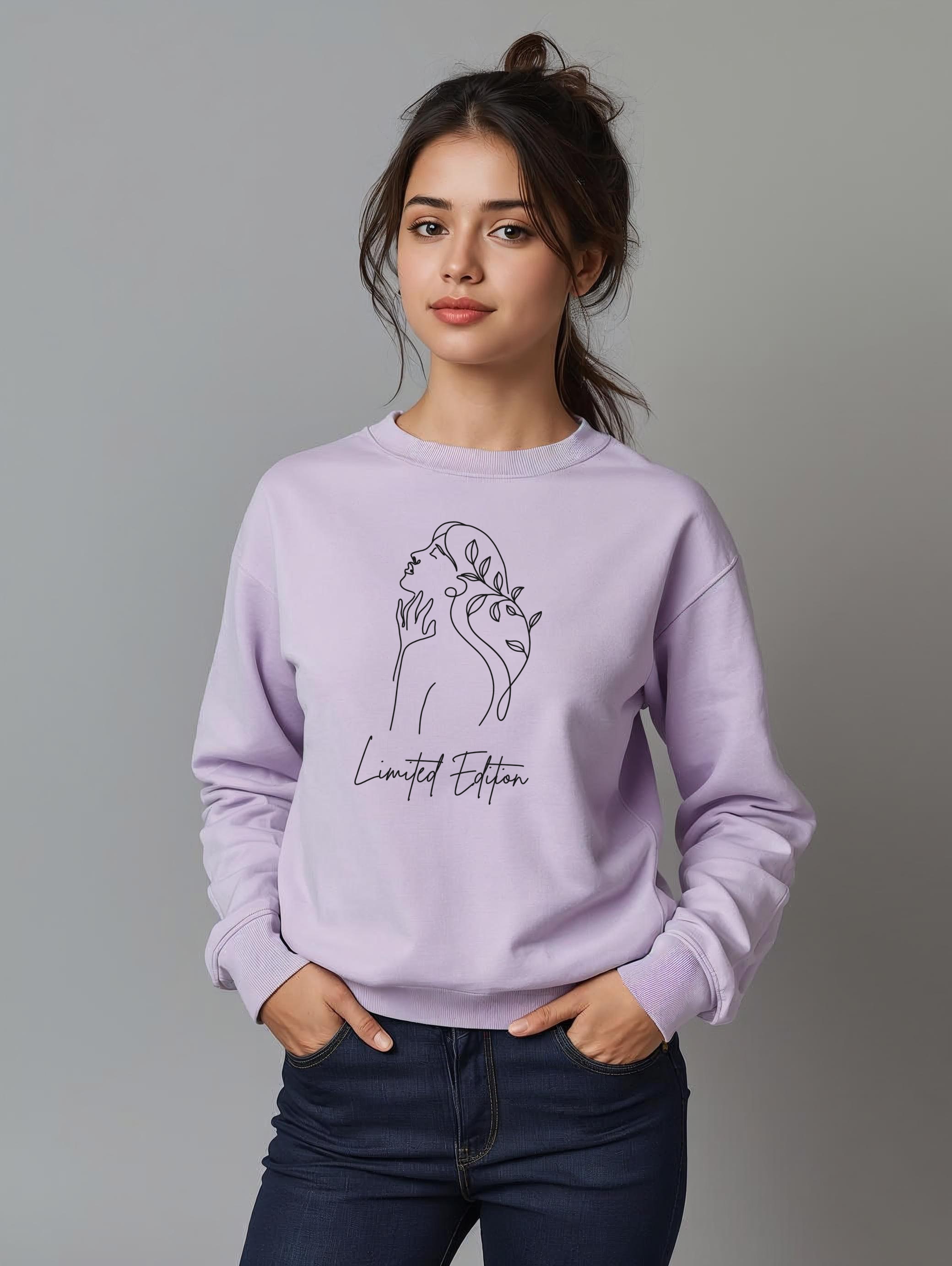 Limited Edition Minimal Line Art Sweatshirt for Women | Storeily Winter Collection