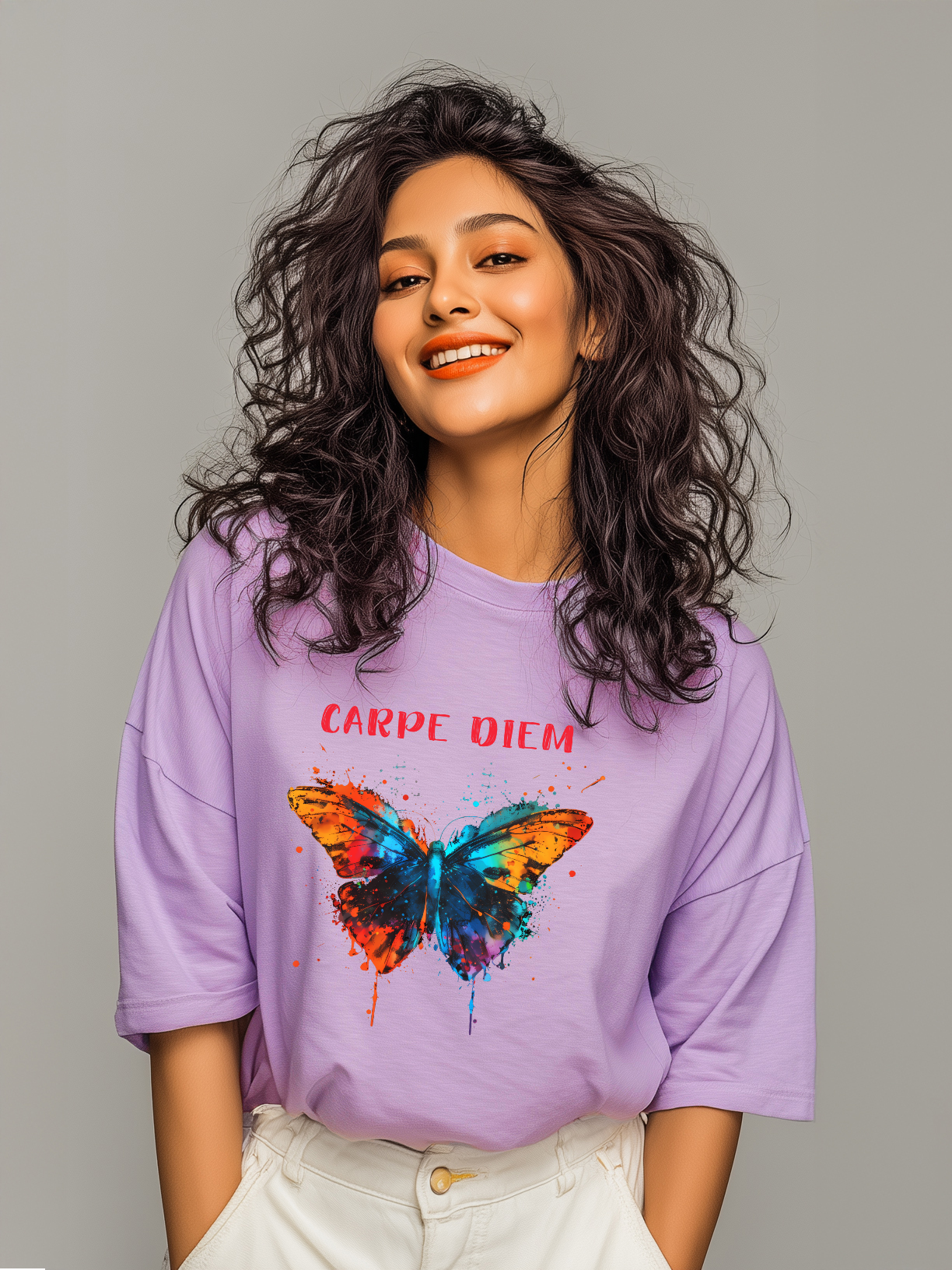 Butterfly Color Splash Premium Oversized Cotton Tshirt