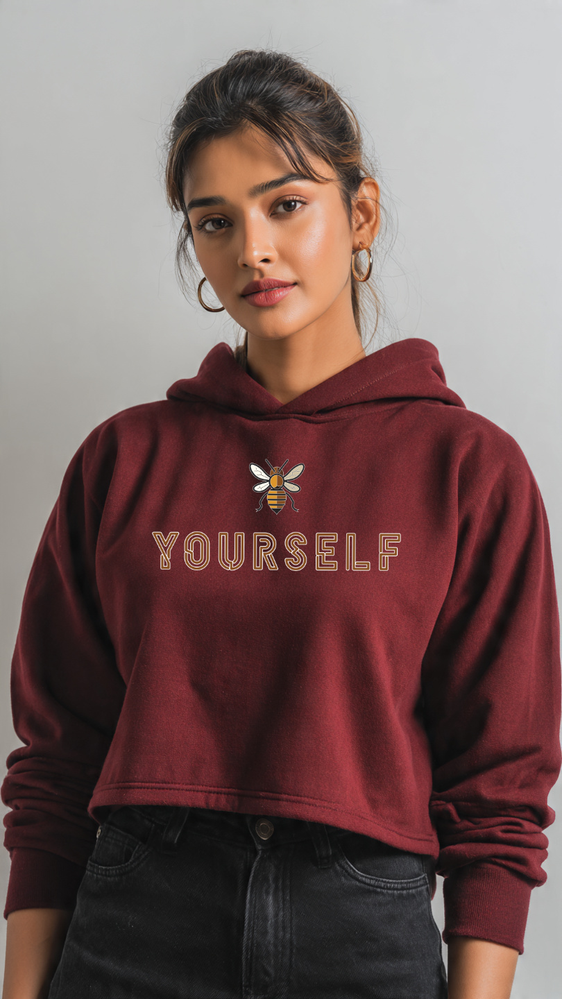 Be Yourself – Women’s Crop Hoodie | Storeily Winter Collection